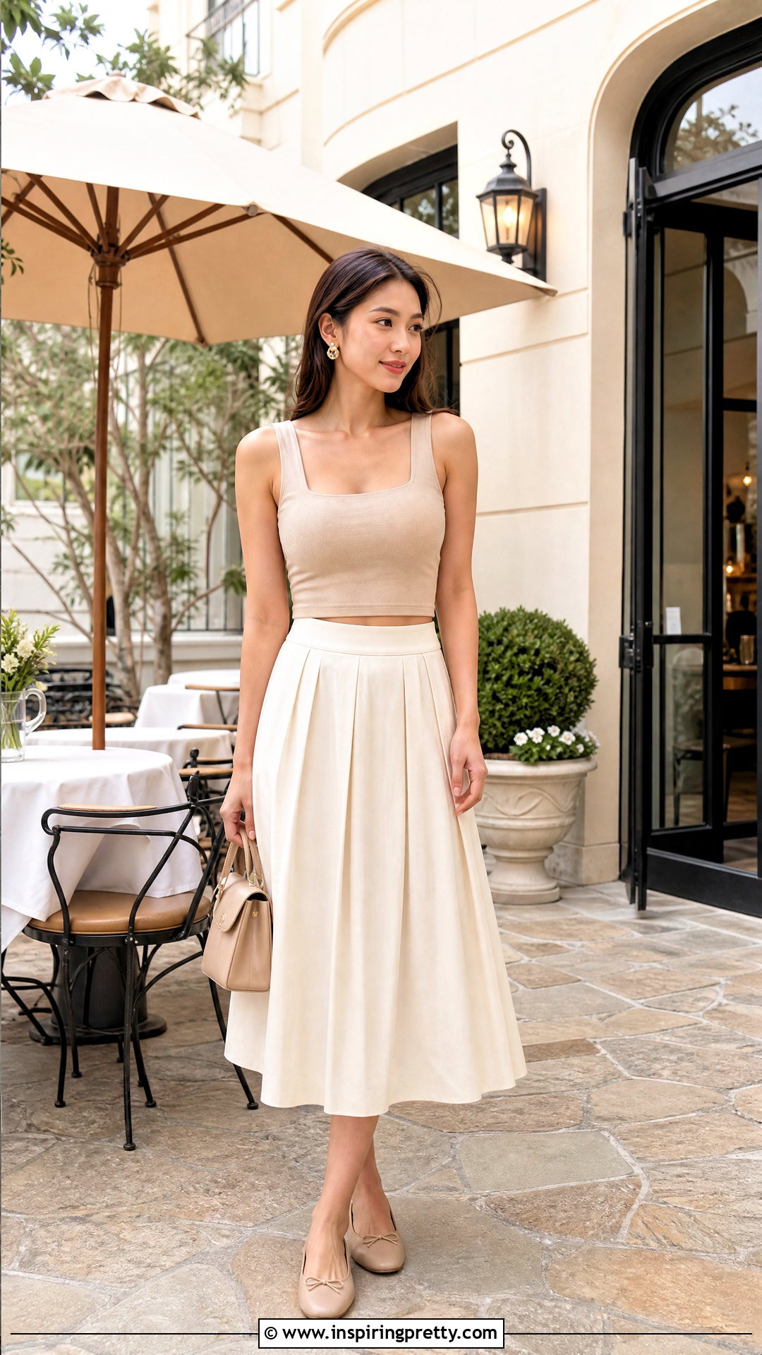 Belly Button Top With Midi Skirt - 25 Belly Button Top outfit ideas
