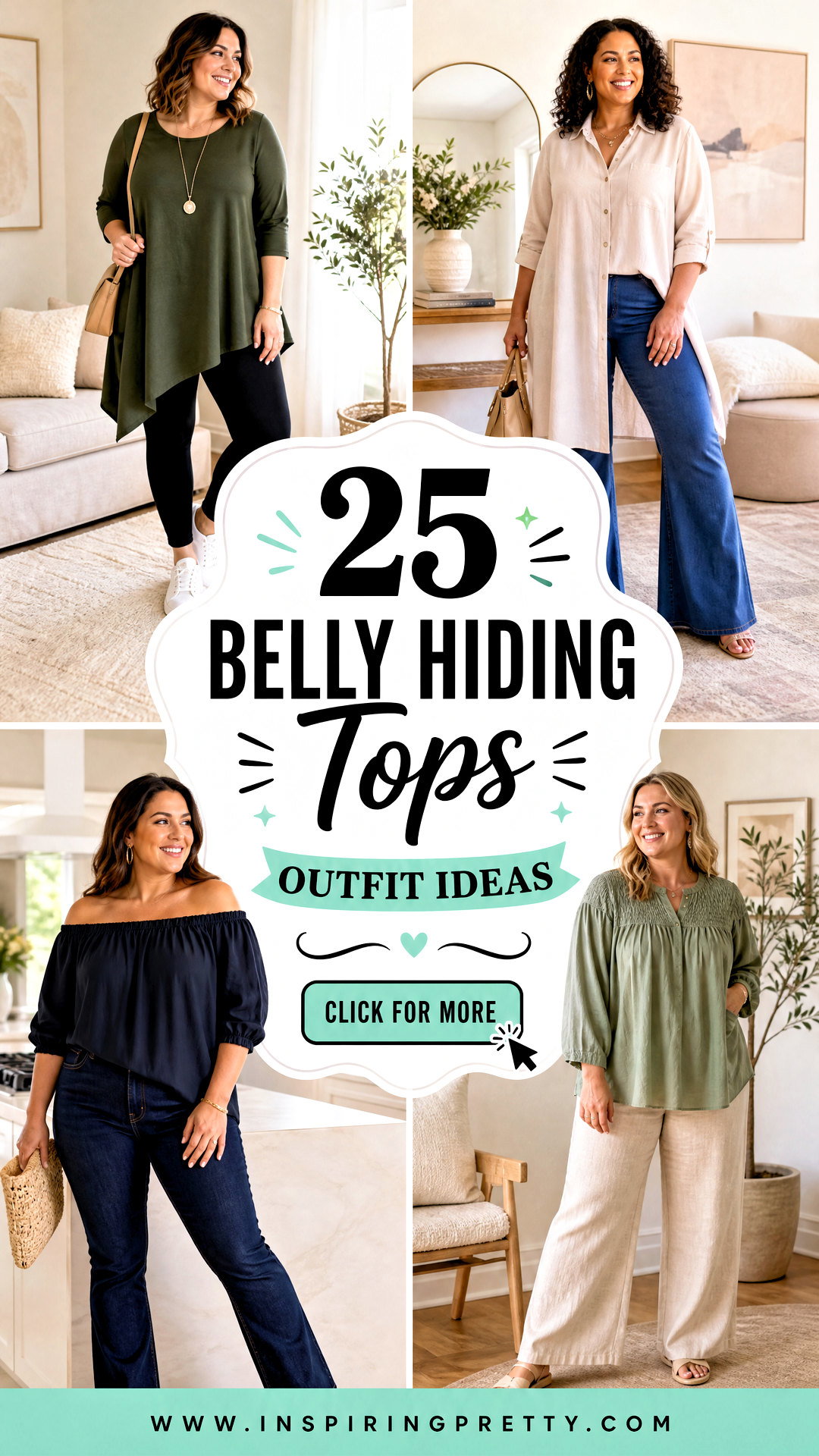 25 Belly Hiding Tops Outfit Ideas for Flattering Daily Style - 25 Belly Hiding Tops Outfit Ideas for Flattering Daily Style