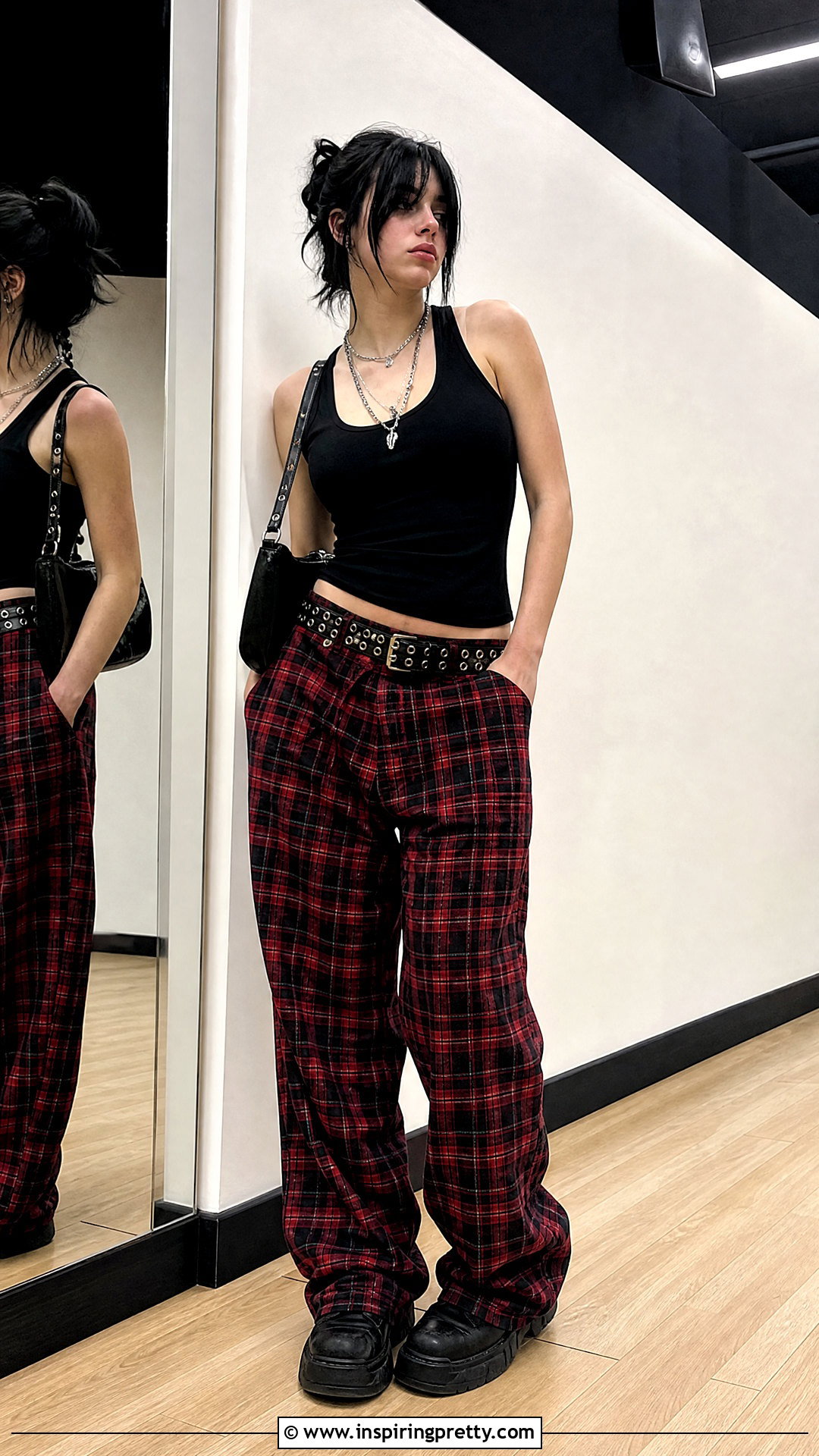 Billie Eilish Black Tank Top And Plaid Pants - 20 Billie Eilish Tank Top Picture ideas