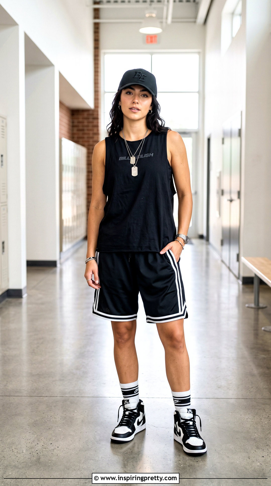 Billie Eilish Black Tank Top With Basketball Shorts - 25 Billie Eilish Black Tank Top outfit ideas