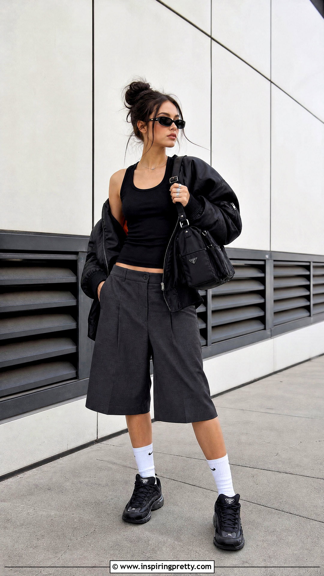 Billie Eilish Black Tank Top With Bermuda Shorts - 25 Billie Eilish Black Tank Top outfit ideas