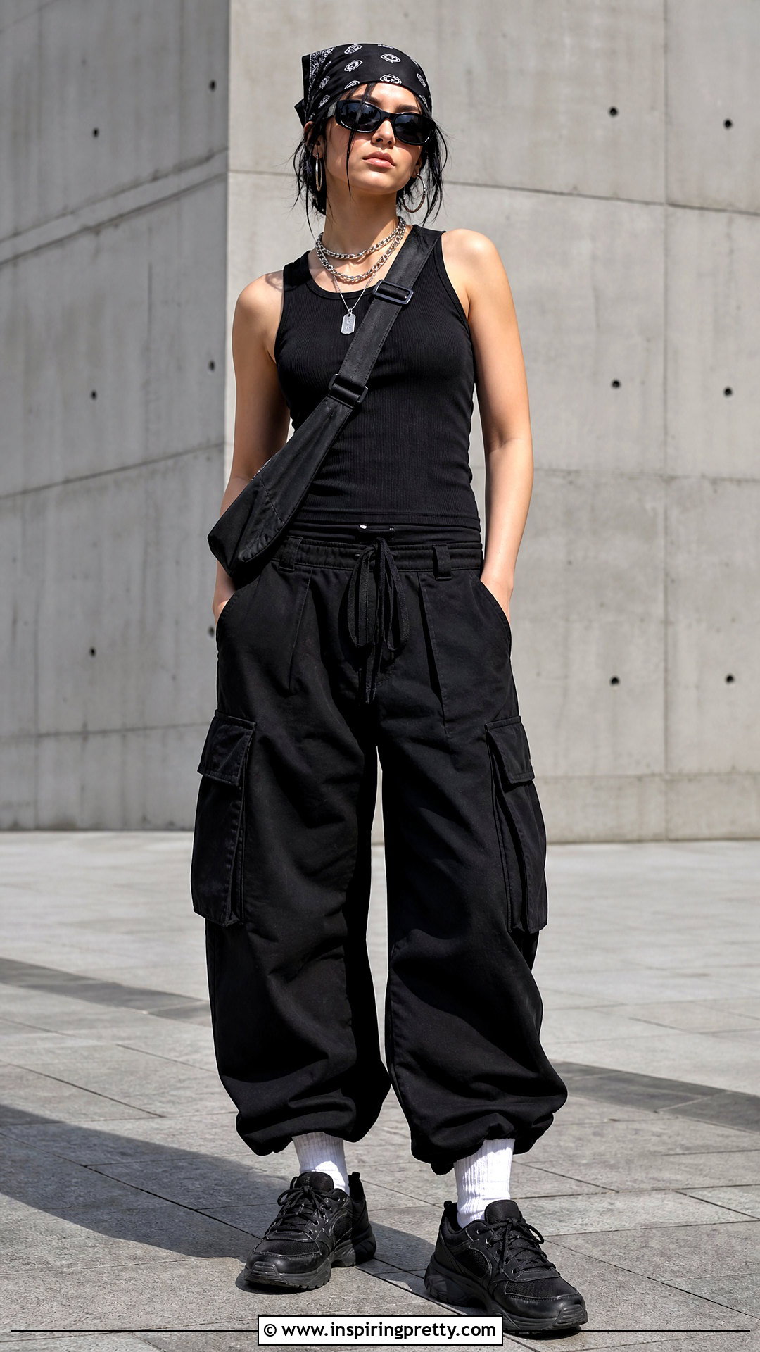 Billie Eilish Black Tank Top With Black Cargo Pants - 25 Billie Eilish Black Tank Top outfit ideas