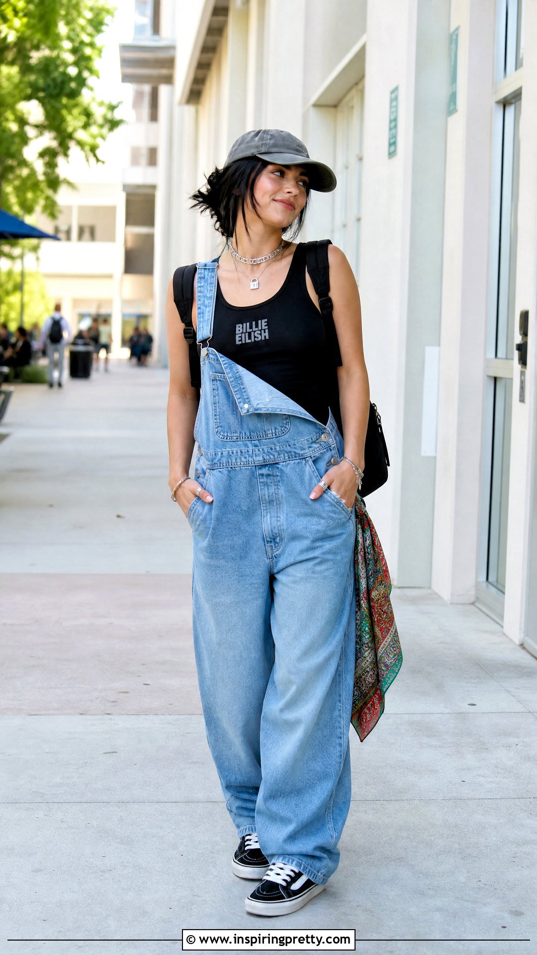 Billie Eilish Black Tank Top With Oversized Overalls - 25 Billie Eilish Black Tank Top outfit ideas