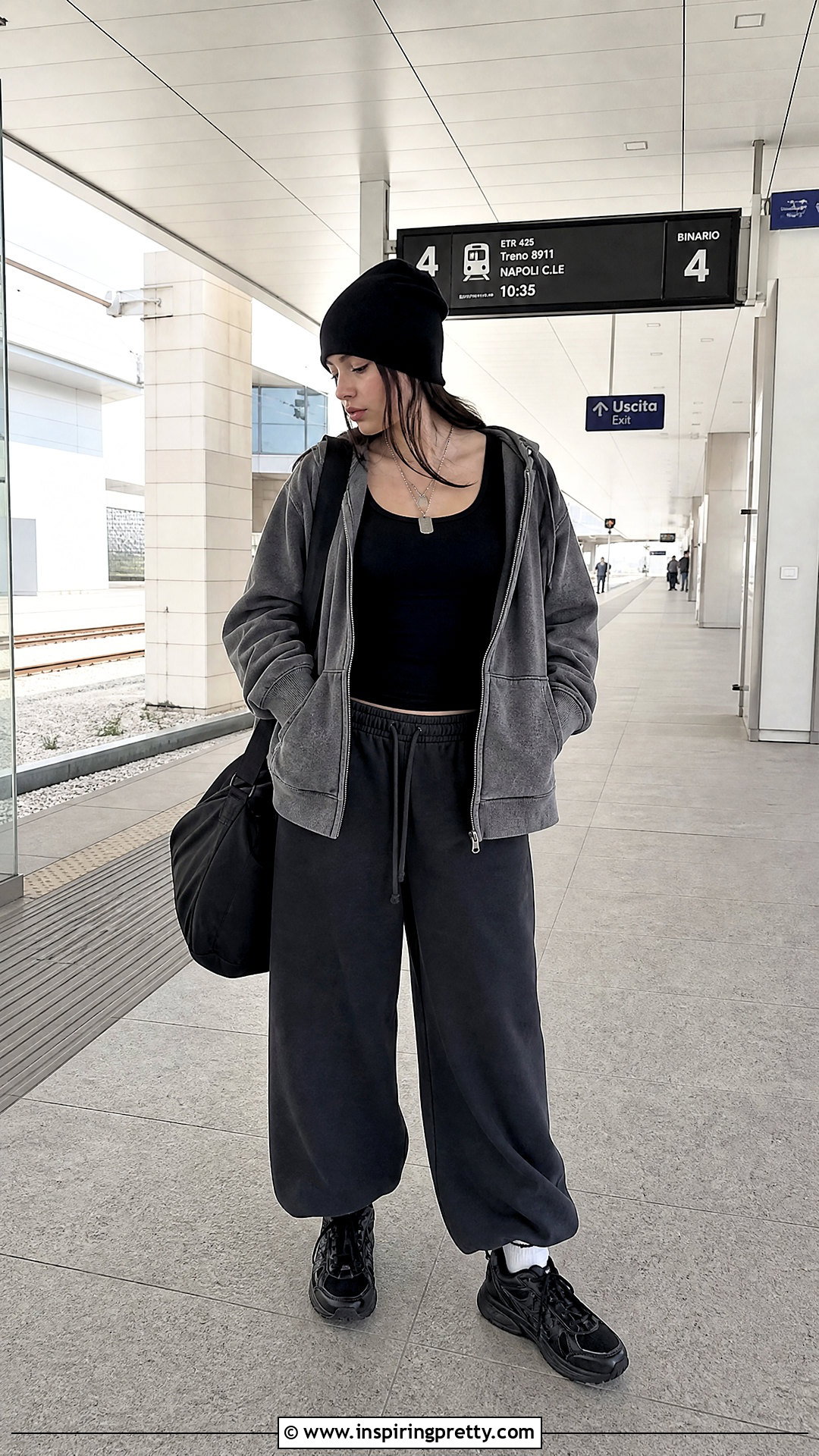 Billie Eilish Black Tank Top With Oversized Zip Hoodie - 25 Billie Eilish Black Tank Top outfit ideas