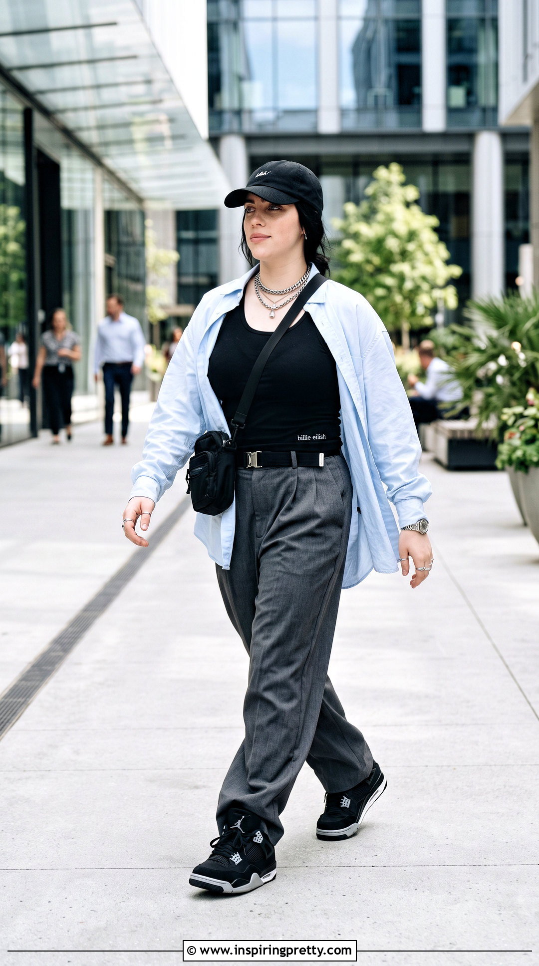 Billie Eilish Black Tank Top With Wide Leg Trousers - 25 Billie Eilish Black Tank Top outfit ideas