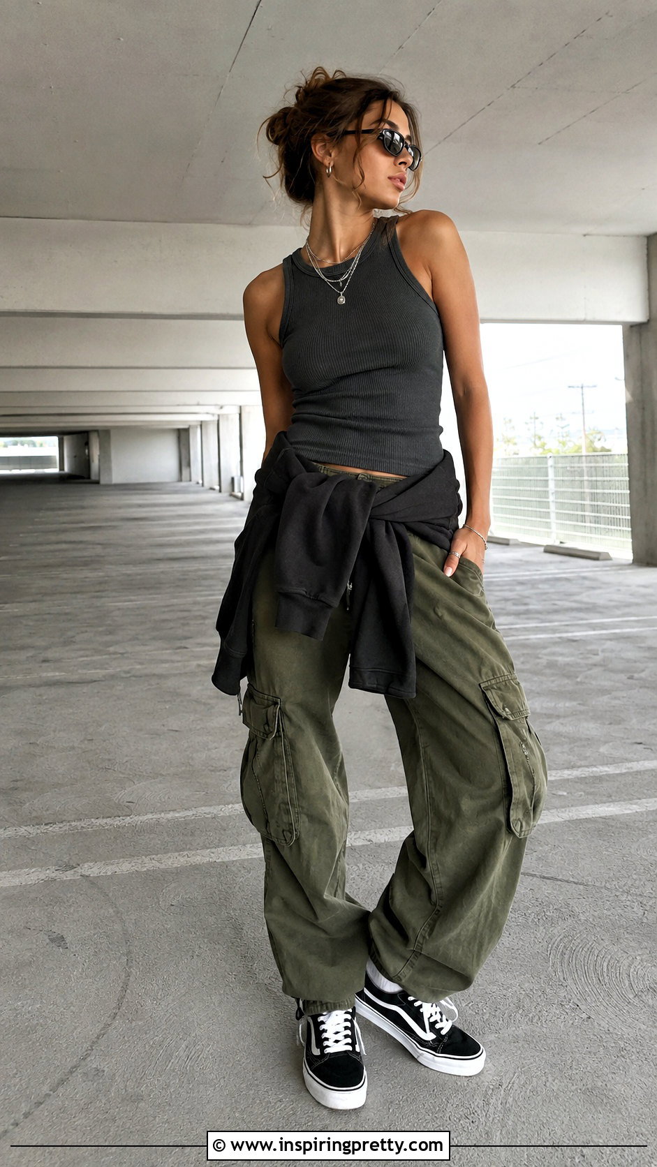 Billie Eilish Gray Tank Top And Cargo Pants - 20 Billie Eilish Tank Top Picture ideas