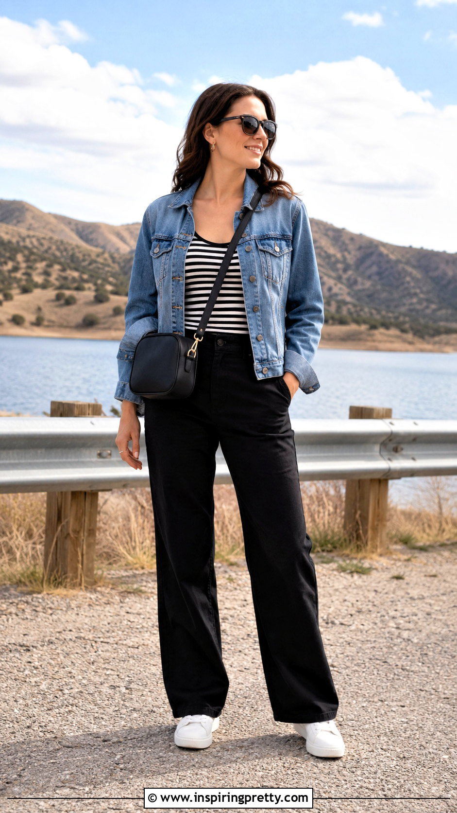 Black And White Striped Tank Top With Denim Jacket - 25 Black And White Striped Tank Top Outfit Ideas
