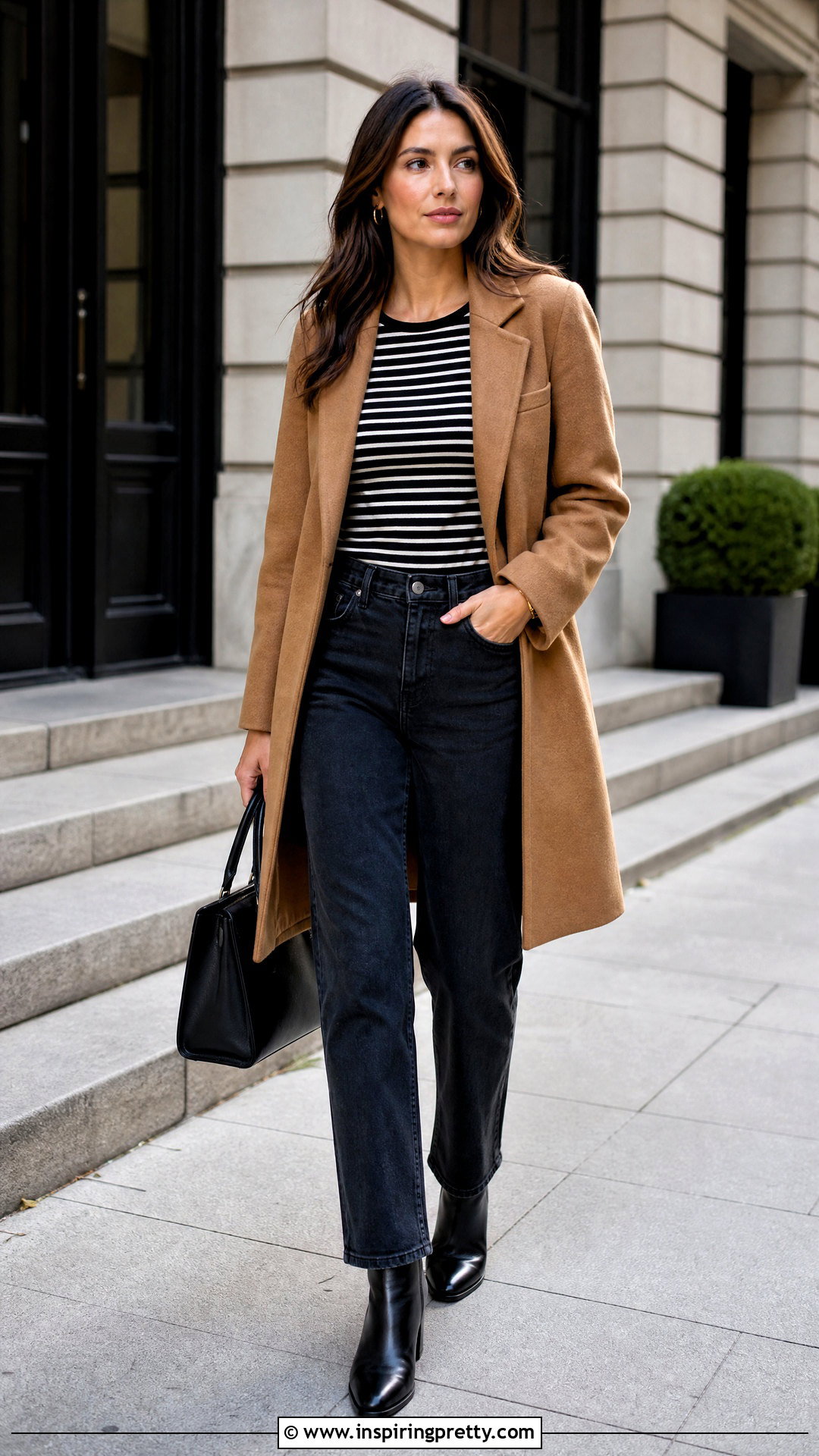 Black And White Striped Top With Ankle Boots - 50 Black And White Striped Top Outfit ideas