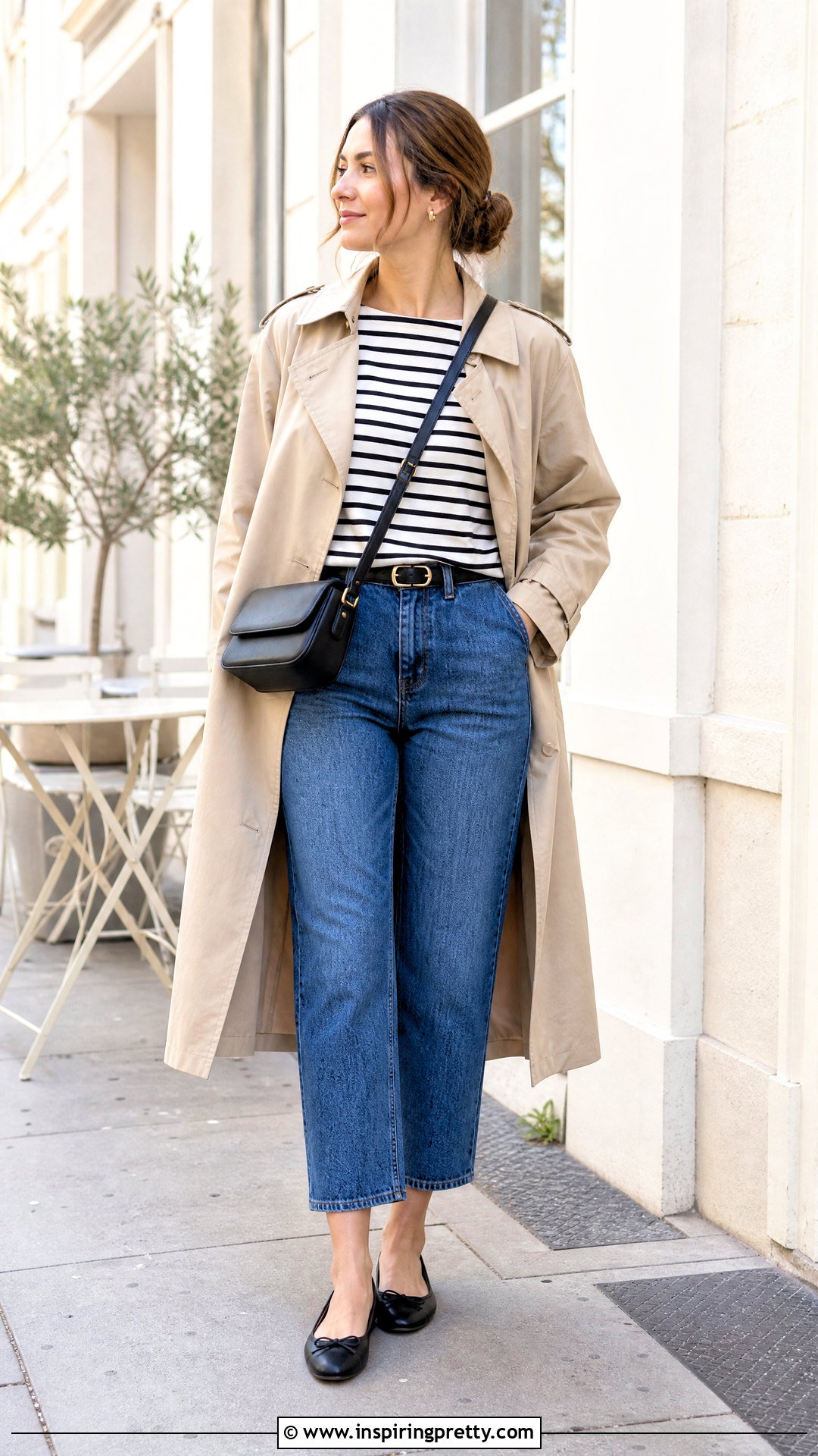 Black And White Striped Top With Cropped Jeans - 50 Black And White Striped Top Outfit ideas
