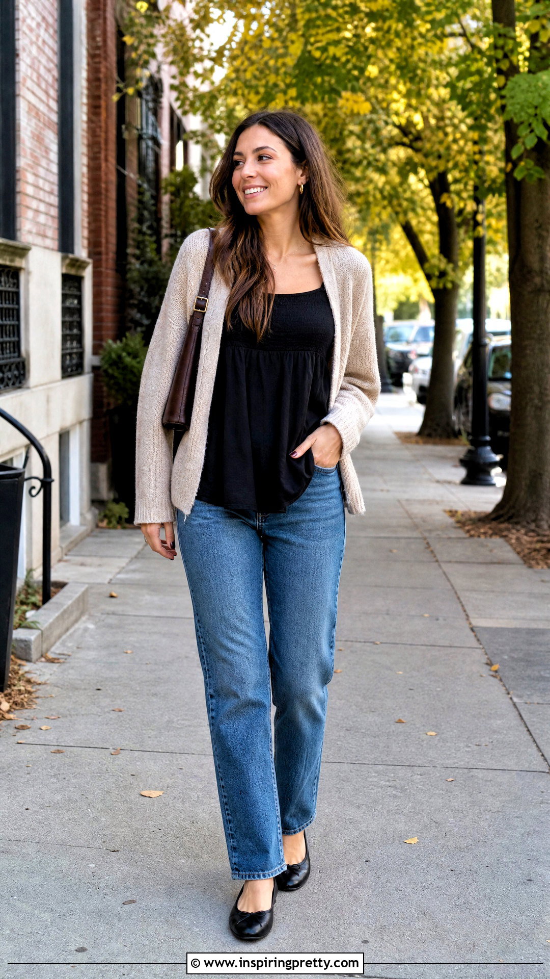 Black Babydoll Top With A Cardigan And Jeans - 50 black babydoll top outfit ideas