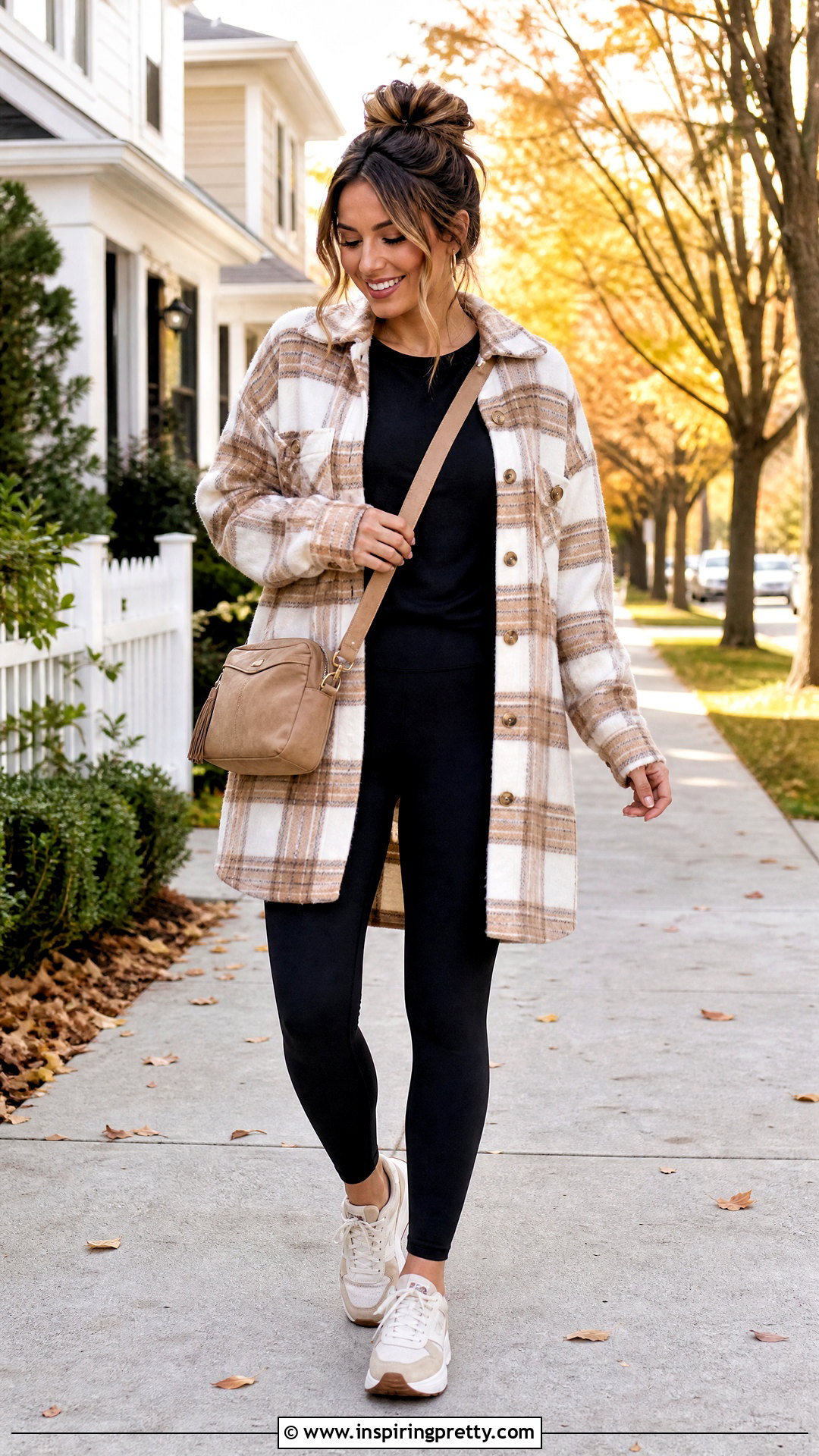 Black Basic Top With A Shacket And Leggings - 50 black basic top outfit ideas