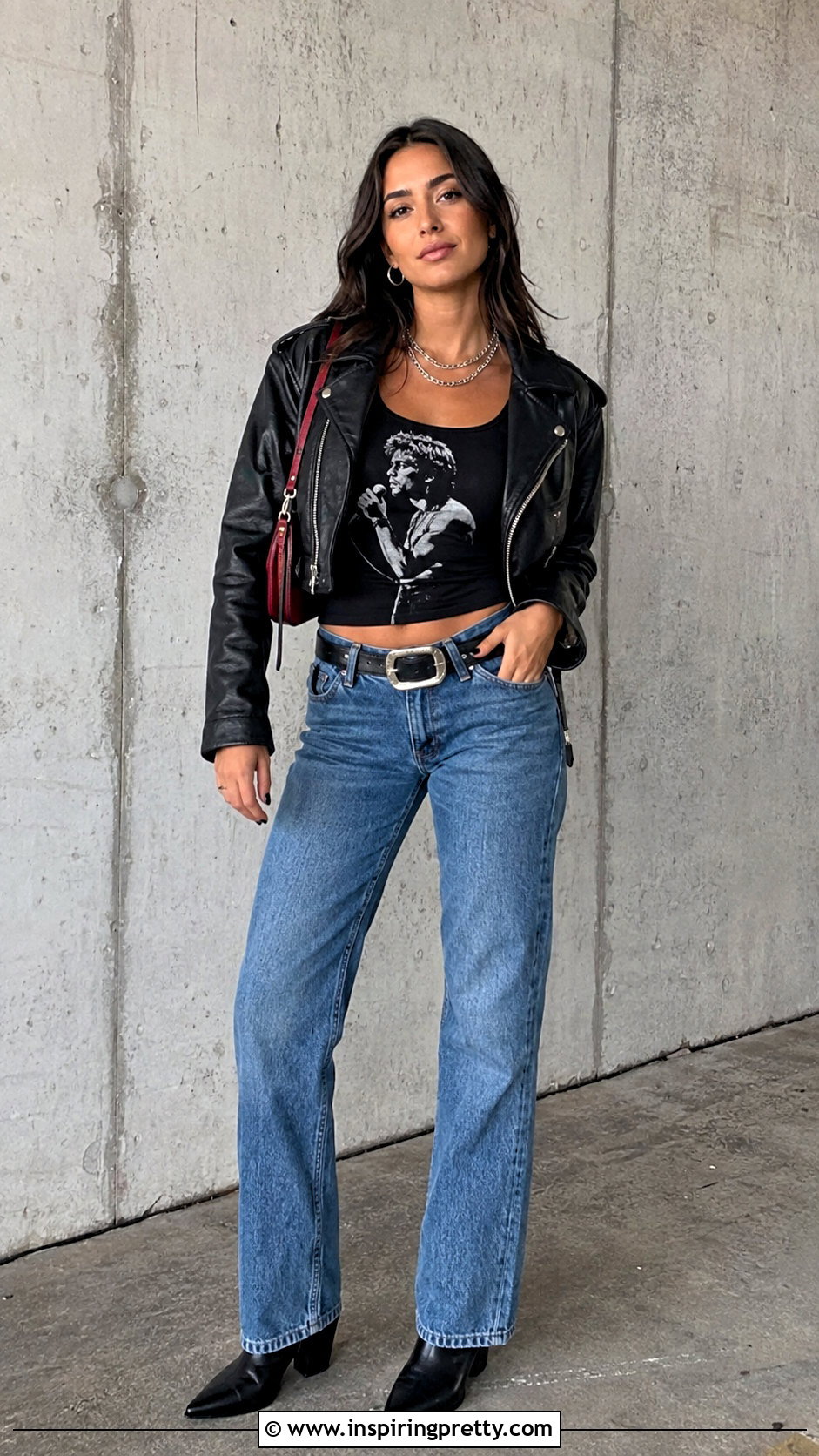Black Benson Boone Tank Top With Biker Jacket - 25 benson boone tank top outfit ideas