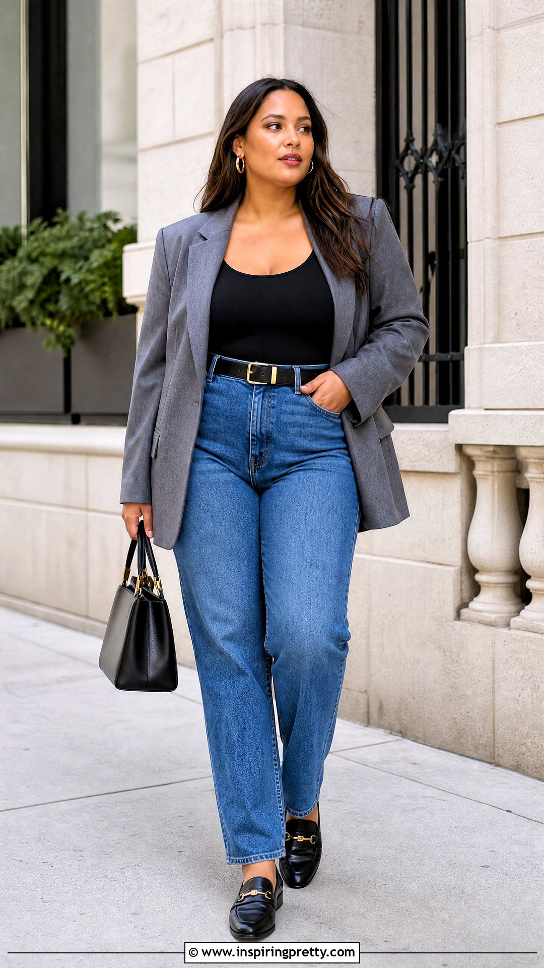 Black Bodysuit With Blue Jeans - 50 cute basic tops outfit ideas