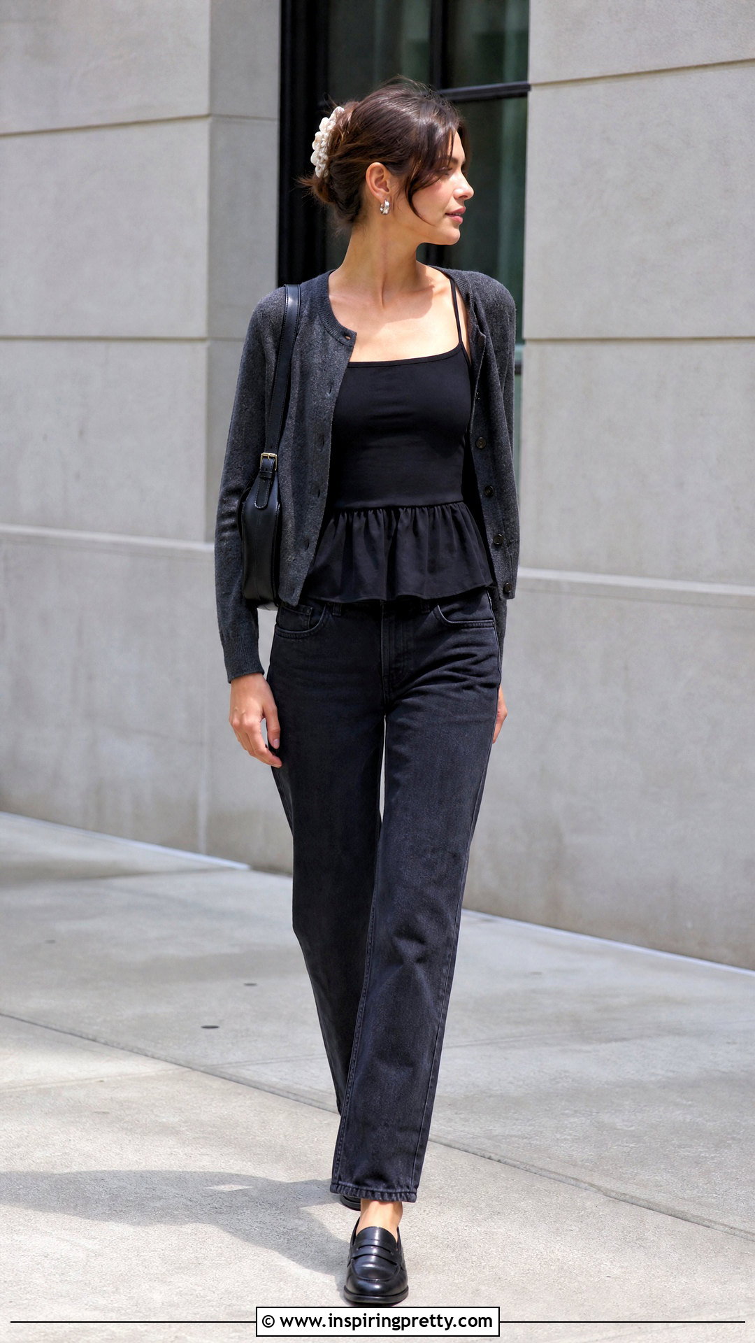 Black Brandy Melville Peplum Top Monochrome Outfit - 25 brandy melville peplum top outfit ideas
