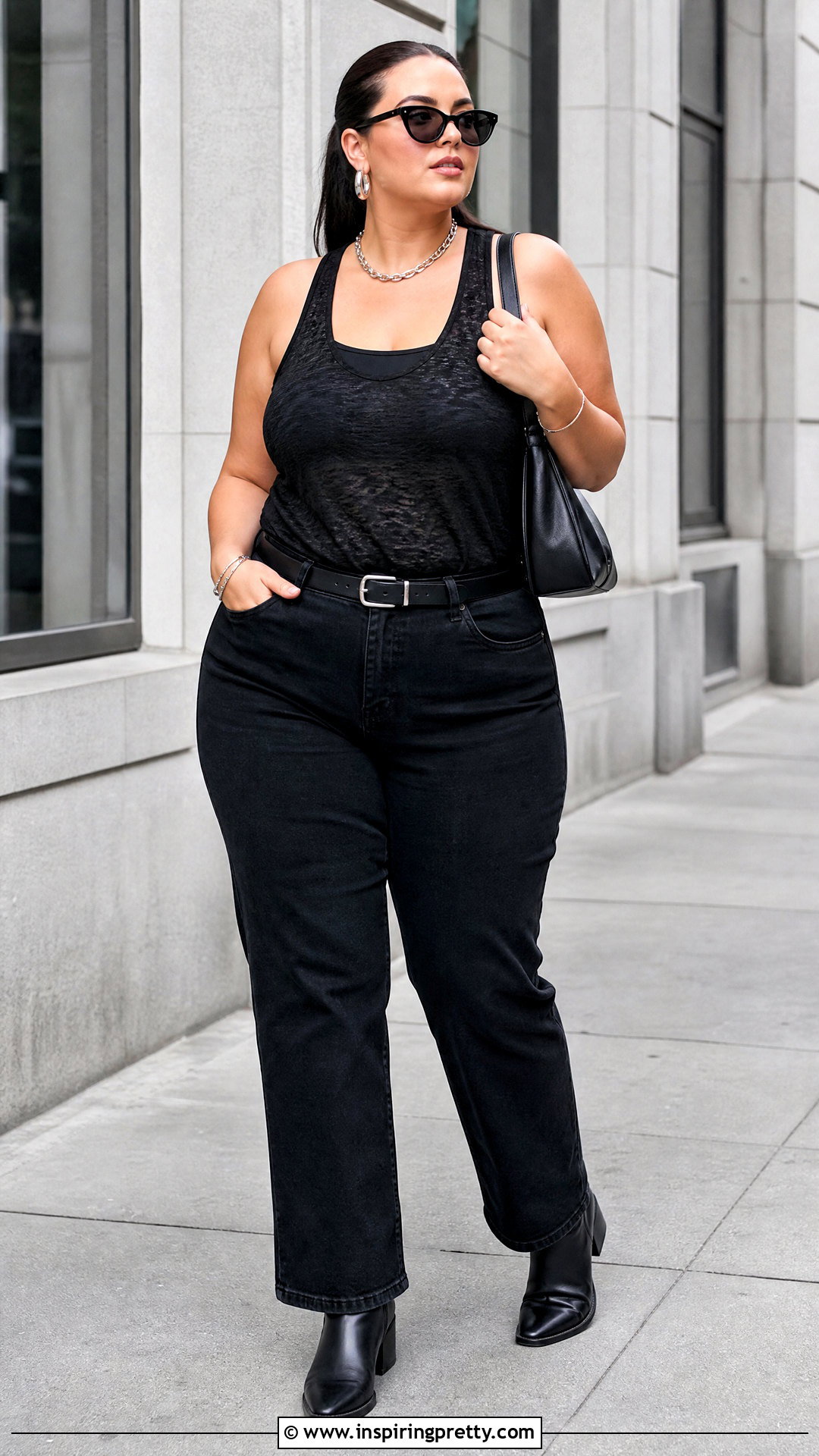 Black Burnout Tank Top With Black Jeans - 20 Burnout Tank Top outfit ideas