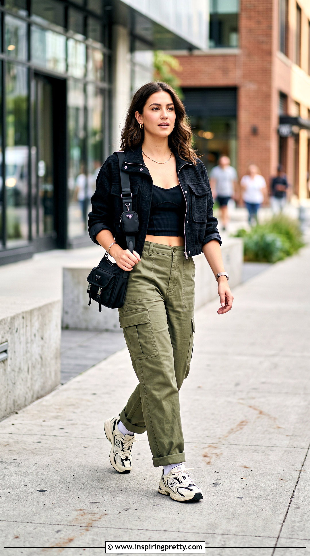 Black Bustier Crop Top With Cargo Pants - 20 Black Bustier Crop Top outfit ideas