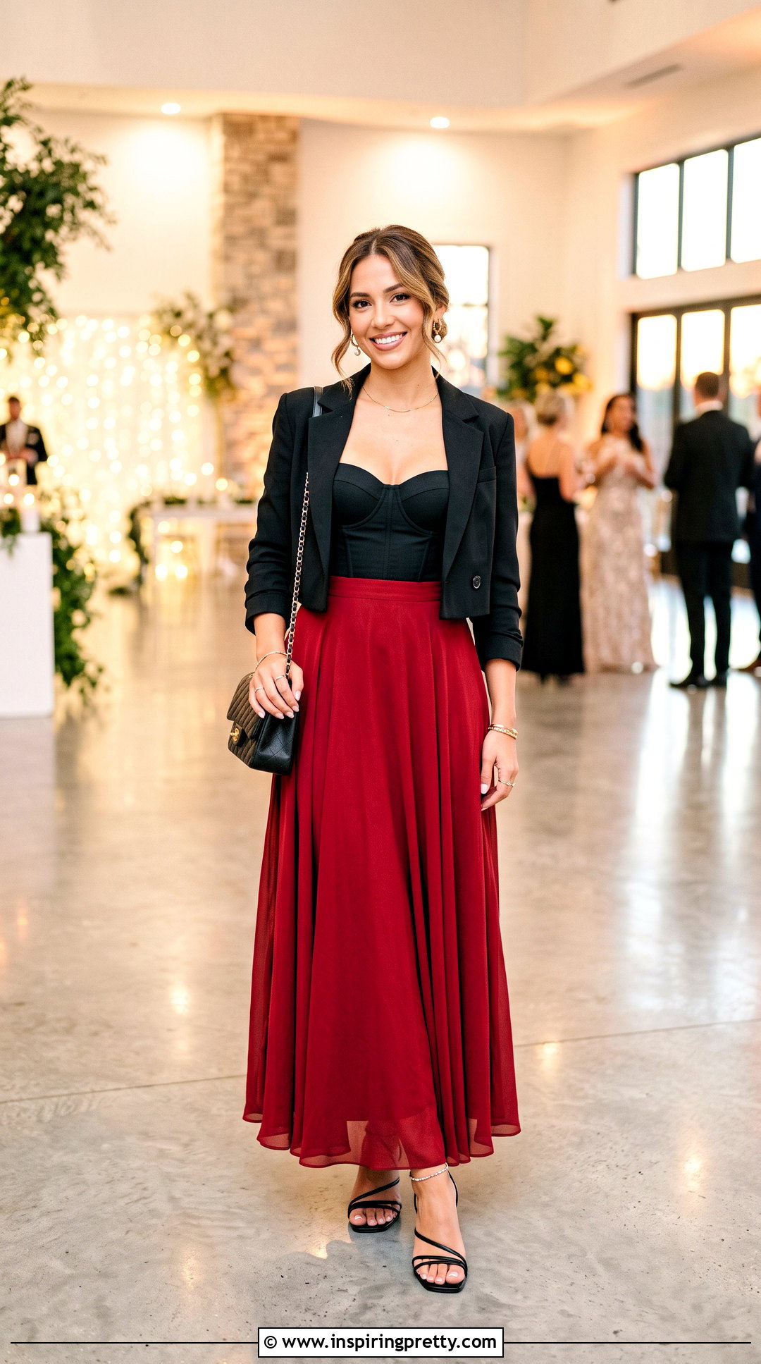 Black Bustier Top With Maxi Skirt - 50 black going out tops outfit ideas