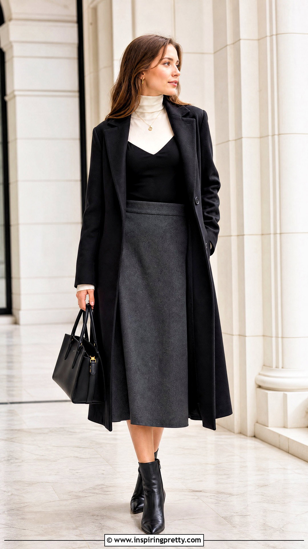 Black Cami Top Over Turtleneck - 50 black cami top outfit ideas