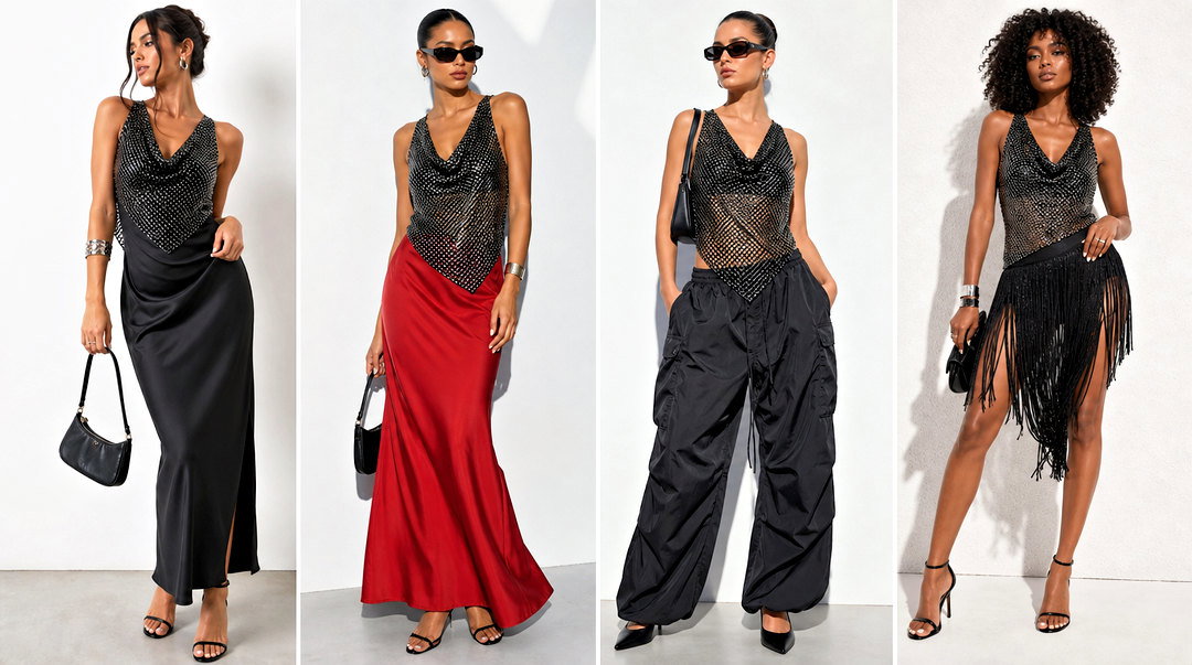 25 Black Chainmail Top Outfit Ideas for Daring Night Style