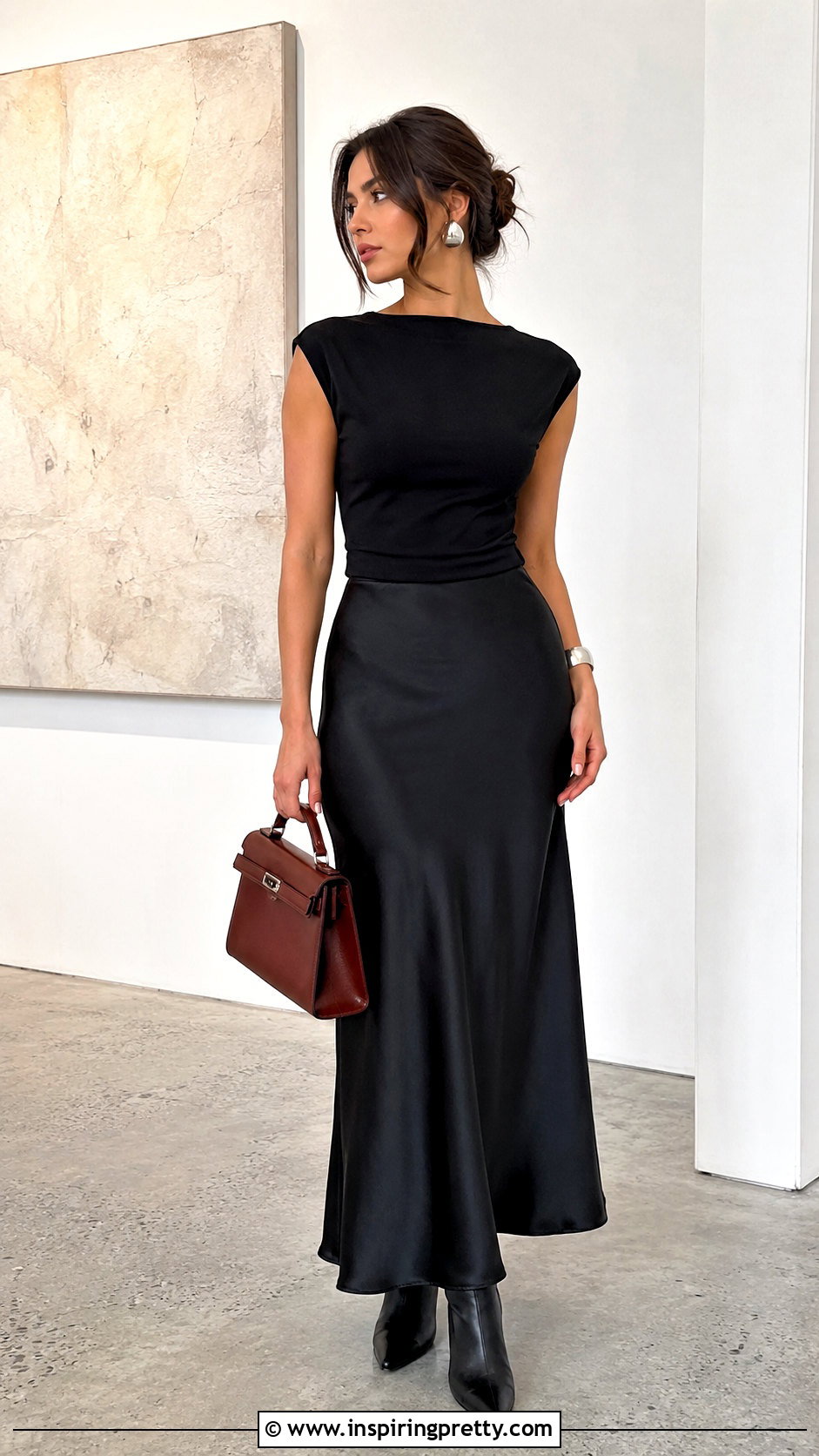 Black Cleo Top With Matching Maxi Skirt - 25 Cleo Tops outfit ideas