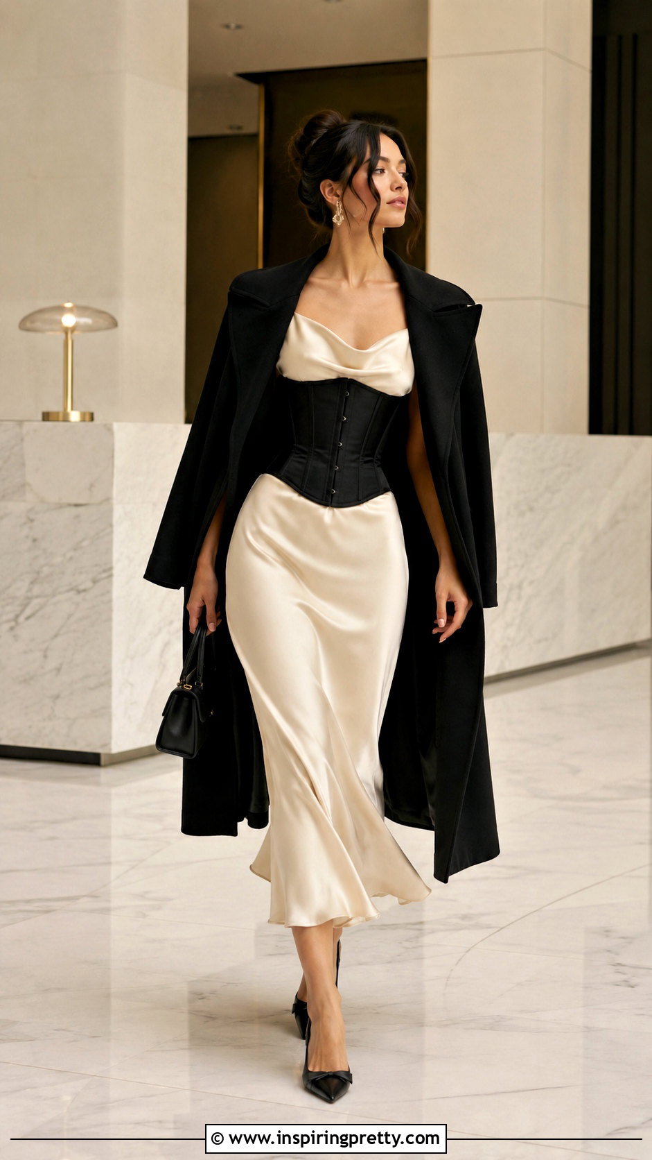 Black Corset Top Over A Slip Dress - 50 black corset top outfit ideas