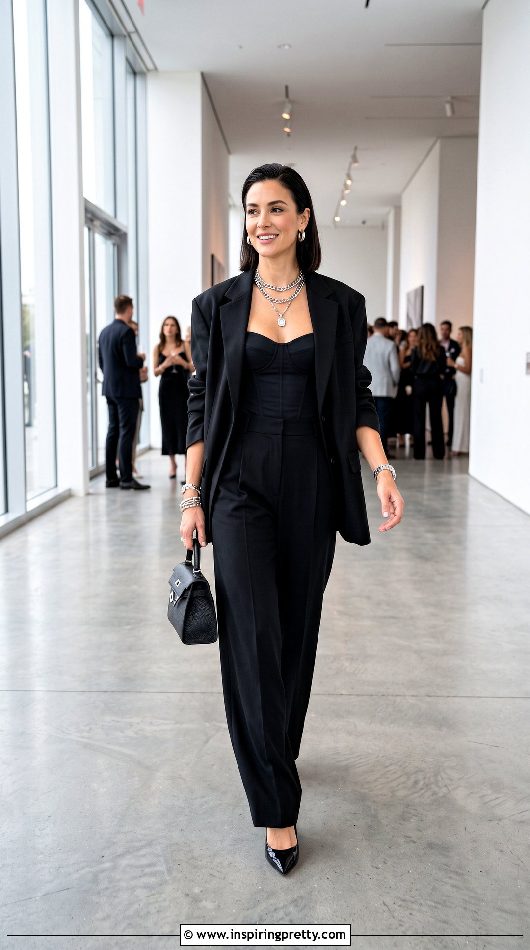 Black Corset Top With Black Trousers - 50 corset top outfit ideas