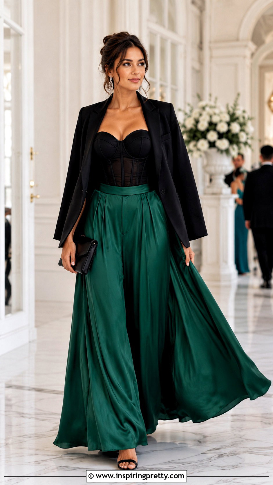 Black Corset Top With Palazzo Pants - 50 black corset top outfit ideas
