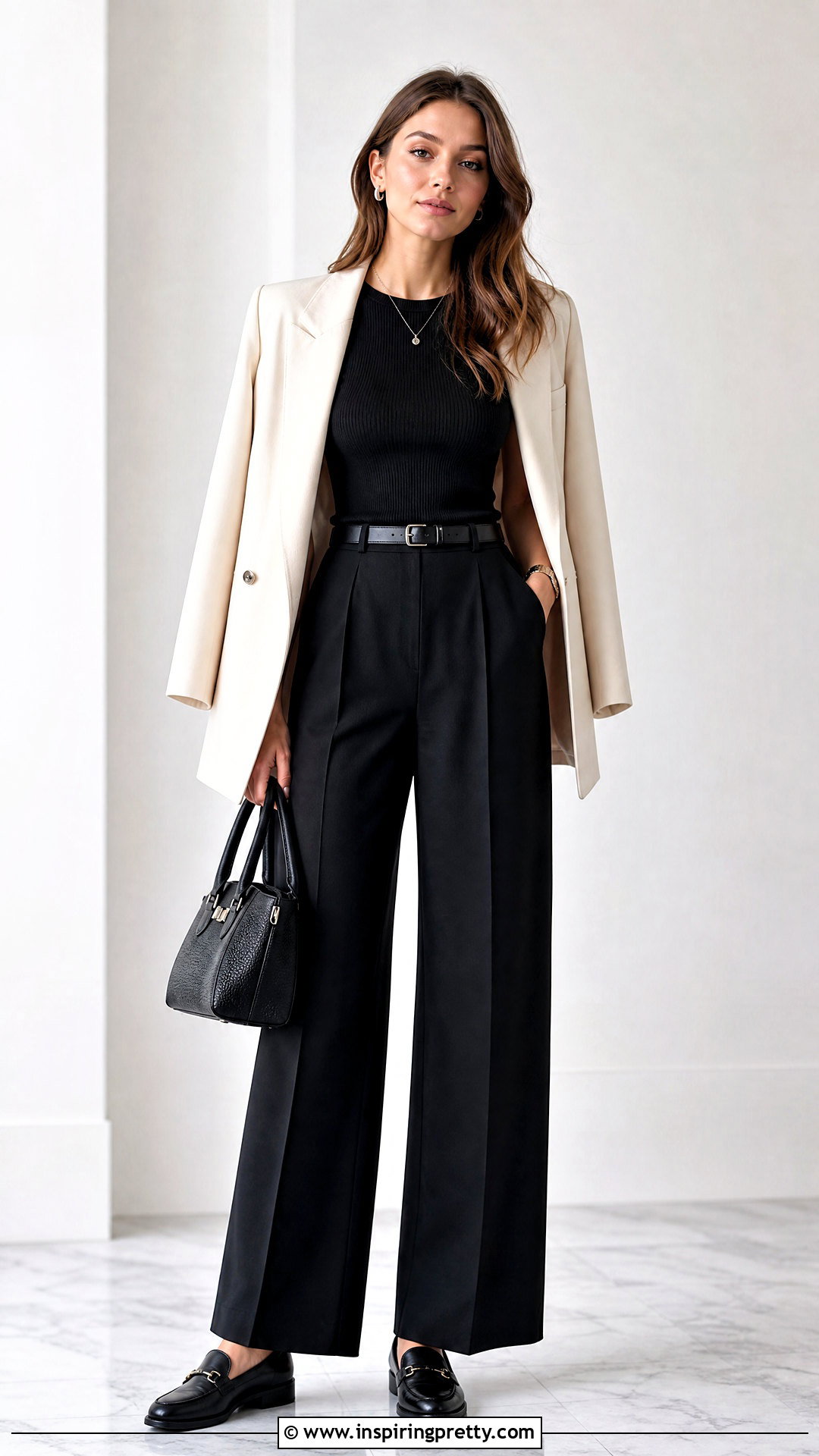 Black Cotton Top With Black Trousers - 50 cute cotton tops outfit ideas