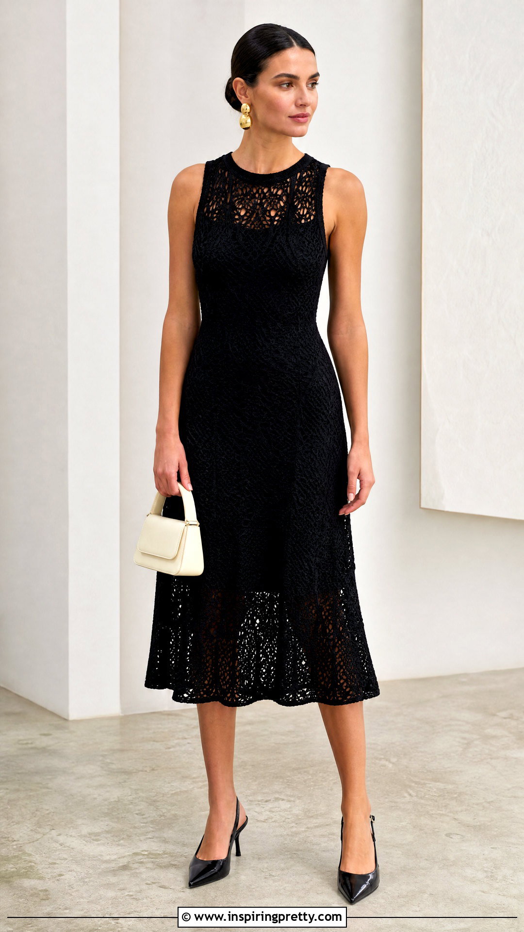 Black Crochet Top Midi Dress - 20 crochet top dress styles