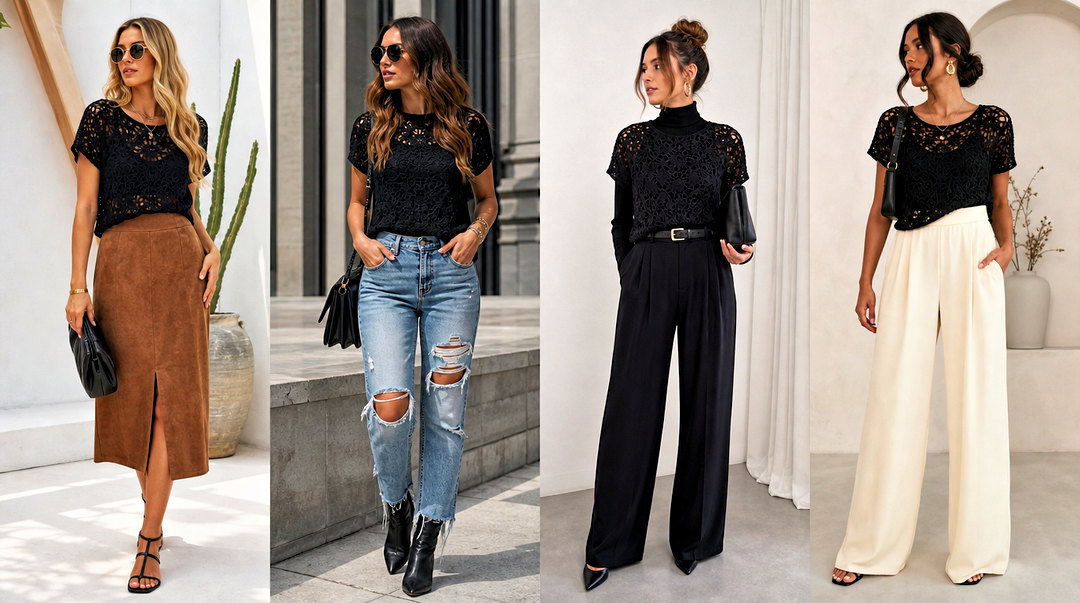 50 Black Crochet Top Outfit Ideas for Breezy Summer Style