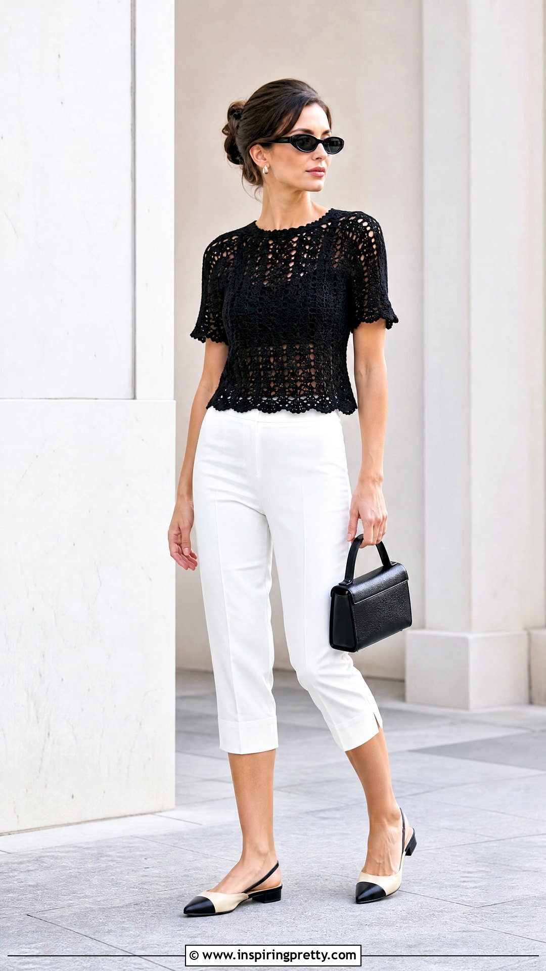 Black Crochet Top With Capri Pants - 50 black crochet top outfit ideas