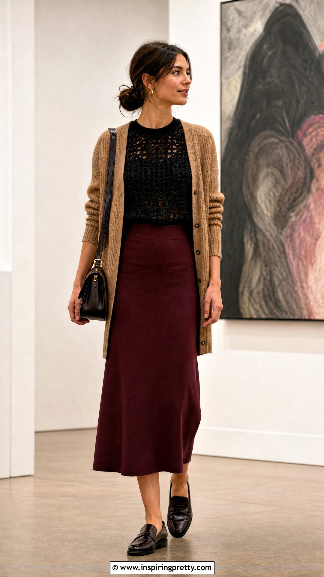 Black Crochet Top With Cardigan And Midi Skirt - 50 black crochet top outfit ideas