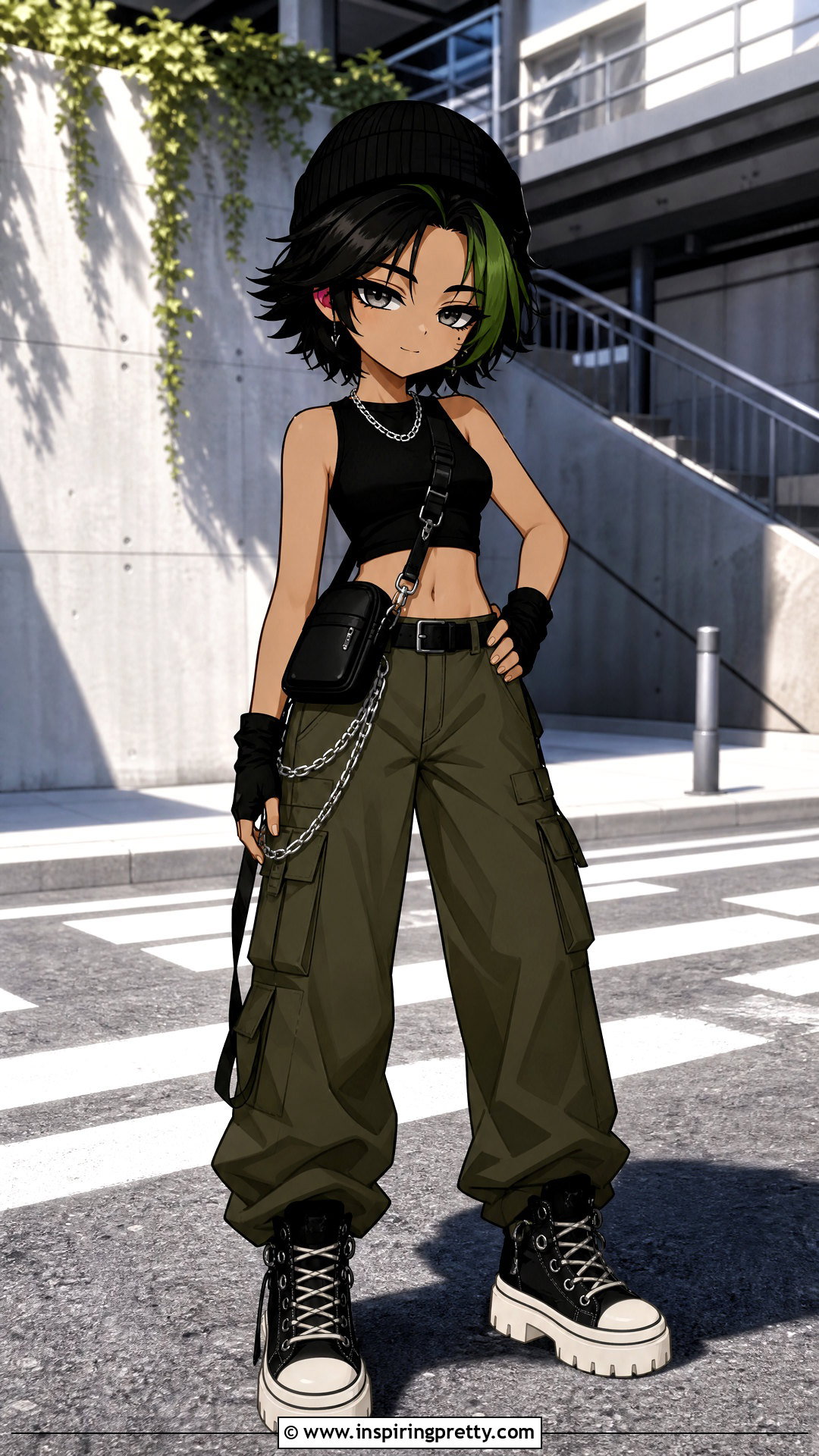 Black Crop Top And Cargo Pants Outfit - 25 gacha life crop top outfit ideas