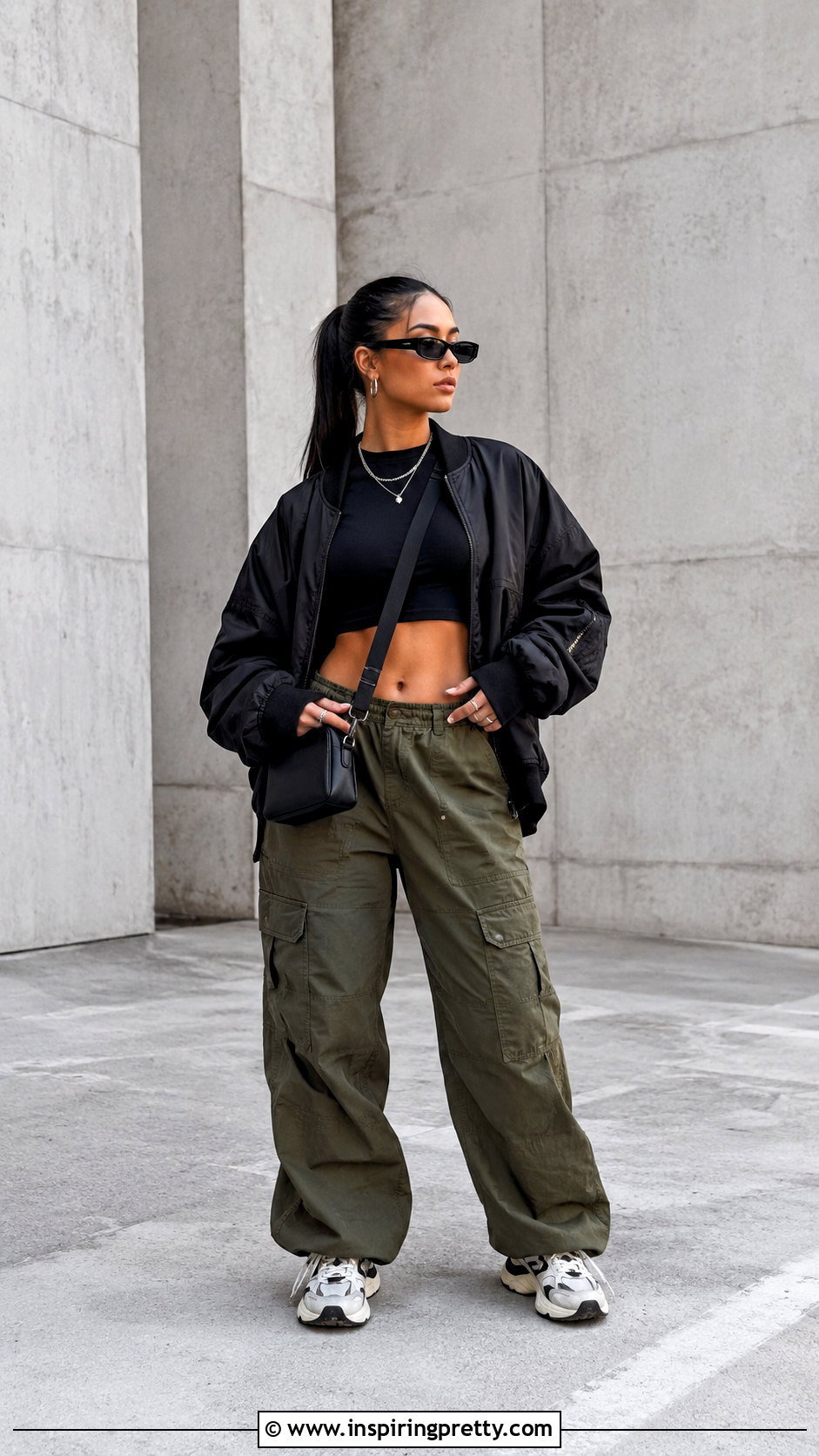 Black Crop Top And Cargo Pants - 50 crop tops aesthetic