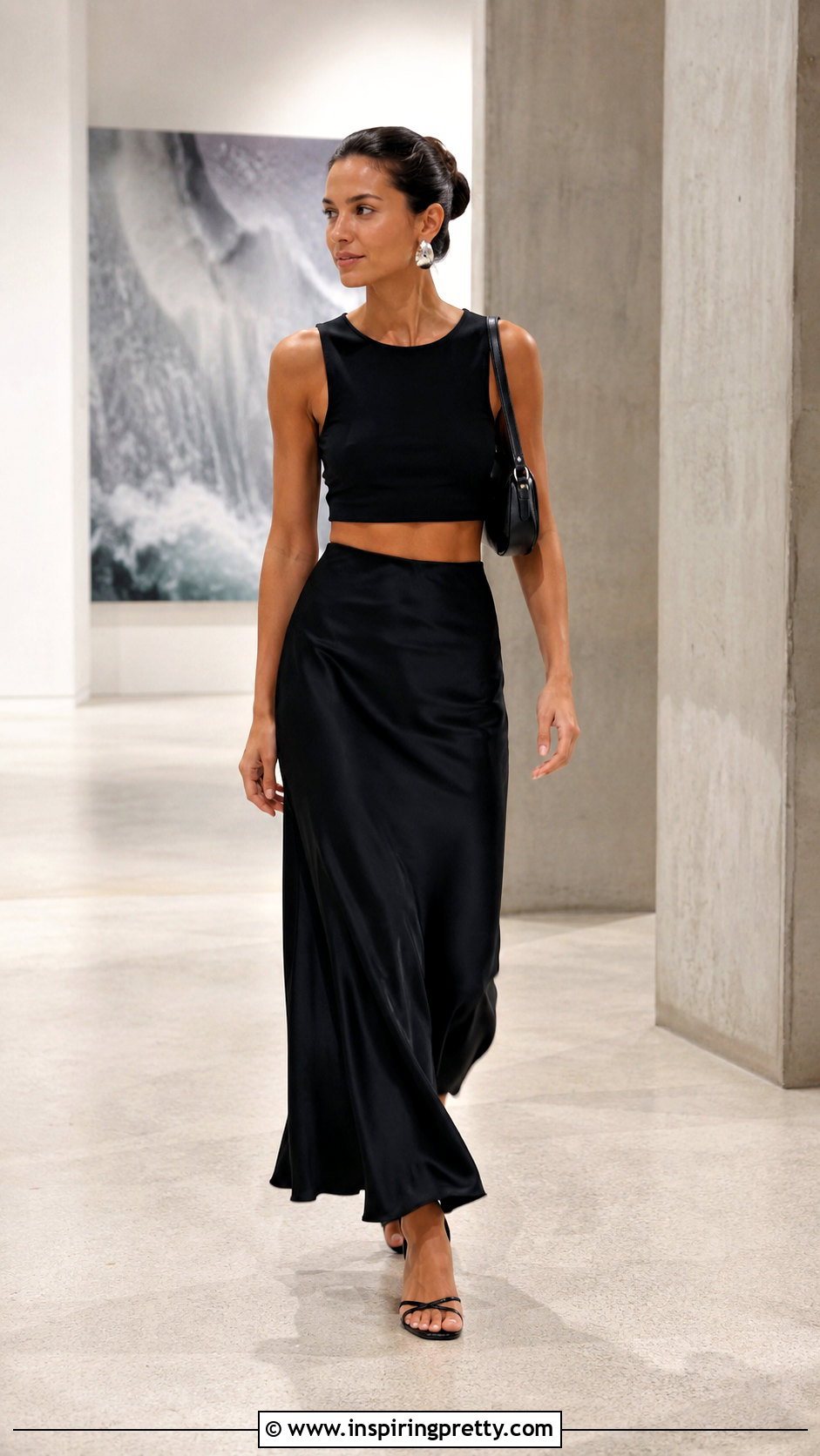 Black Crop Top And Matching Maxi Skirt - 50 crop tops aesthetic
