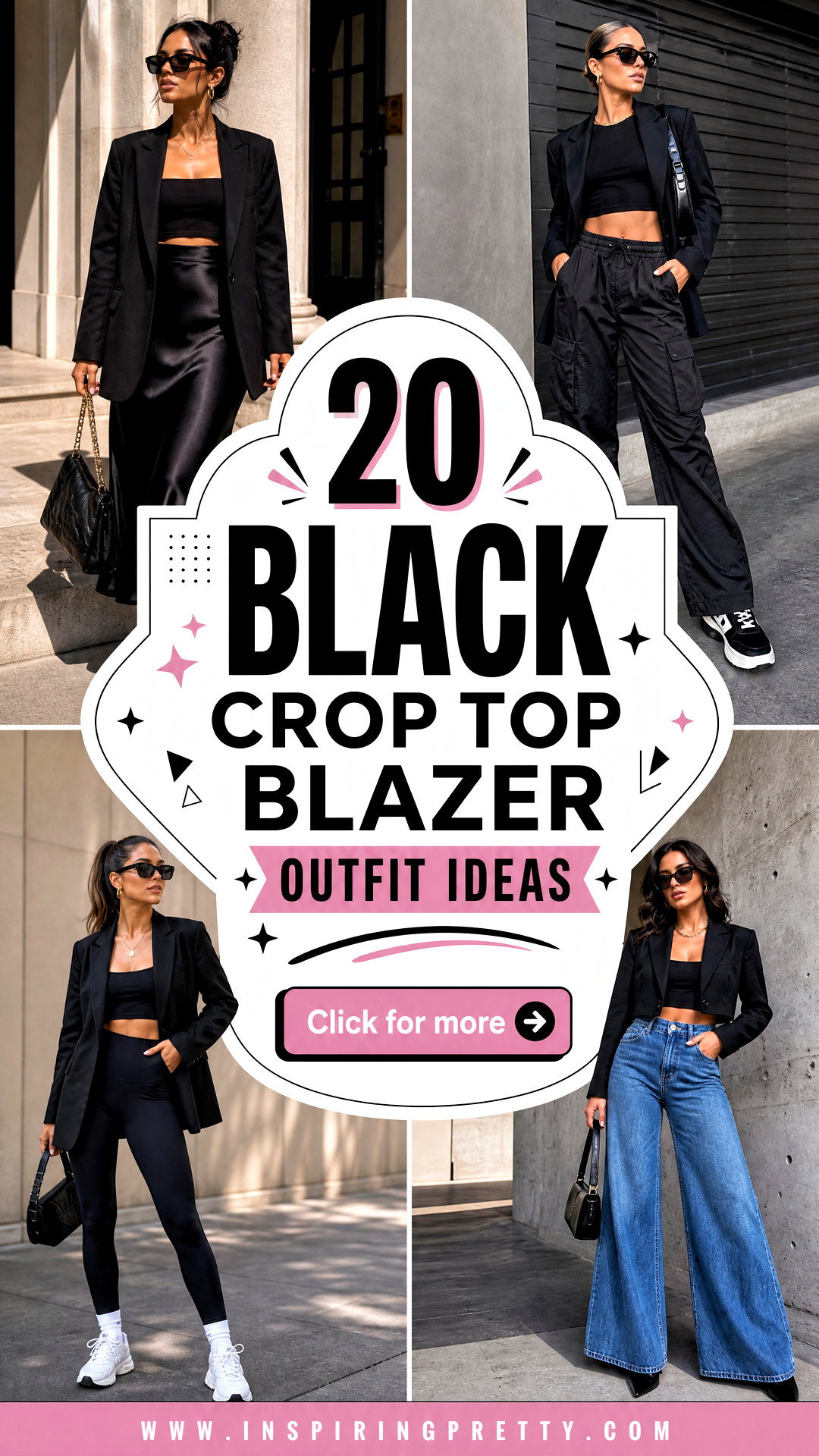 20 Black Crop Top Blazer Outfit Ideas for Chic Work Looks - 20 Black Crop Top Blazer Outfit Ideas for Chic Work Looks