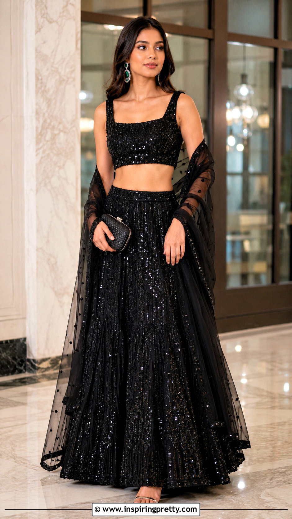 Black Crop Top Lehenga - 50 Modern Lehenga Designs Crop Tops outfit ideas