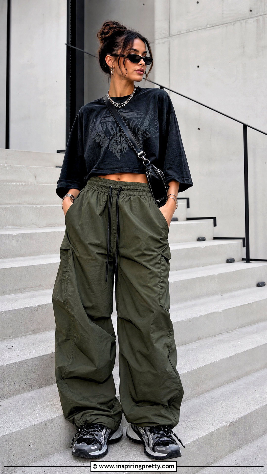 Black Crop Top Mockup With Cargo Pants - 50 crop top mockup ideas