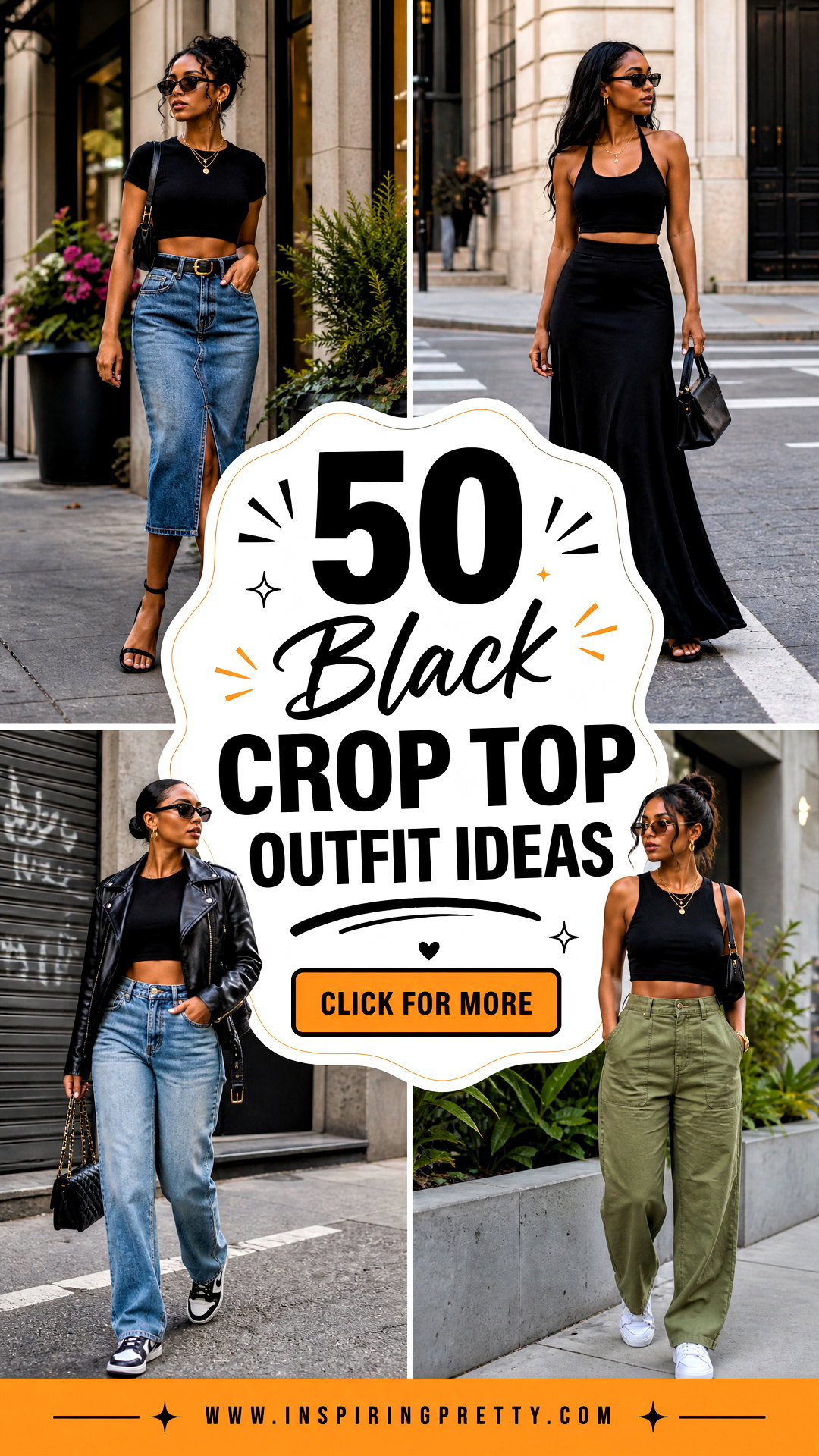 50 Black Crop Top Outfit Ideas for Effortless Street Style - 50 Black Crop Top Outfit Ideas for Effortless Street Style
