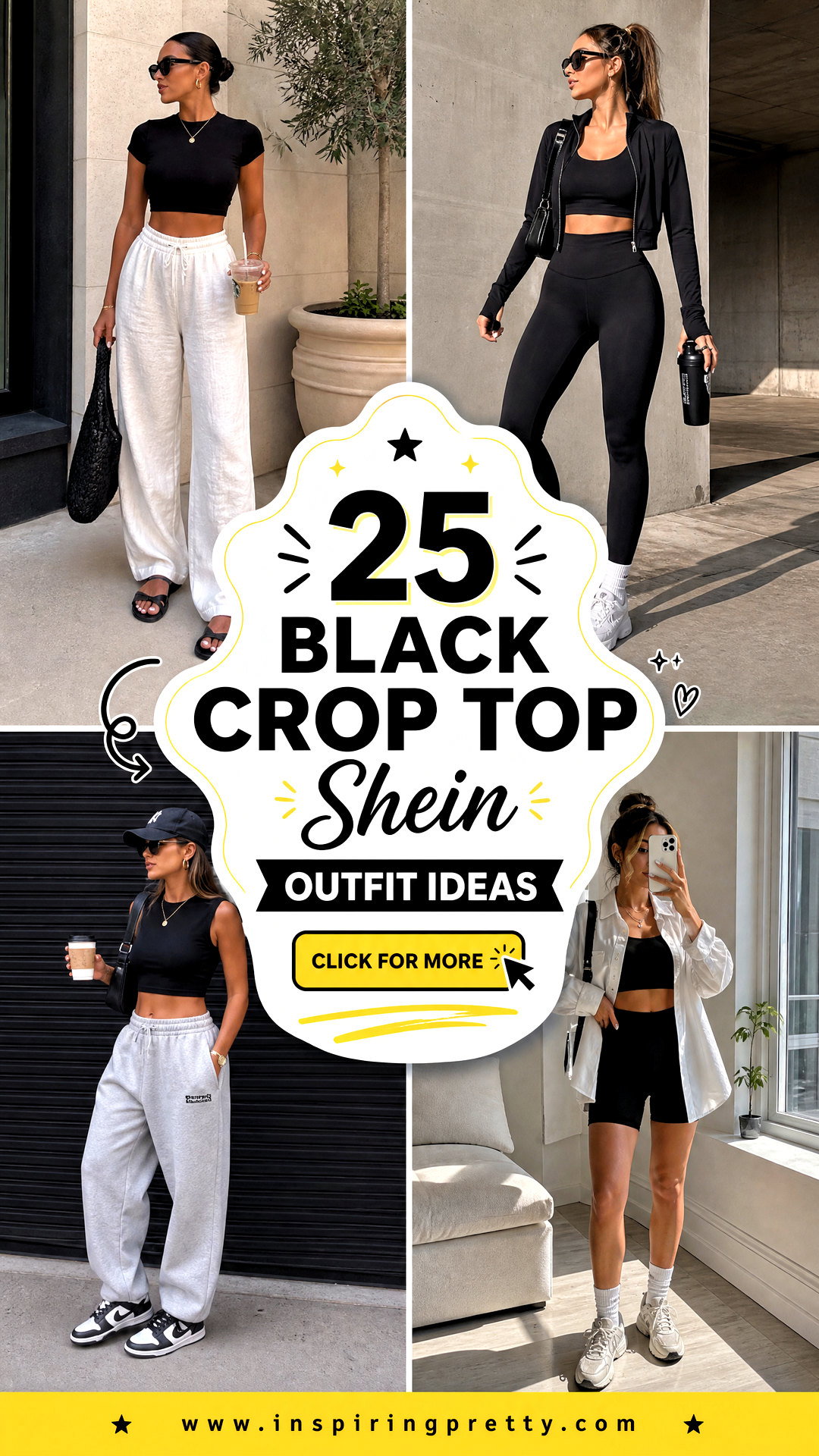 25 Black Crop Top Shein Outfit Ideas for Chic Budget Looks - 25 Black Crop Top Shein Outfit Ideas for Chic Budget Looks