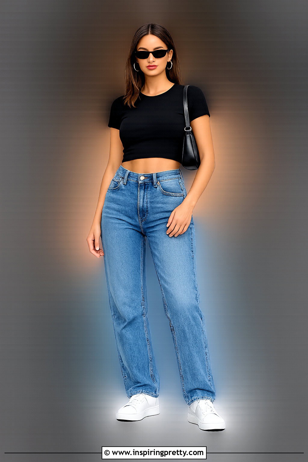 Black Crop Top With High Waisted Jeans - 20 Crop Top Transparent Backgrounds