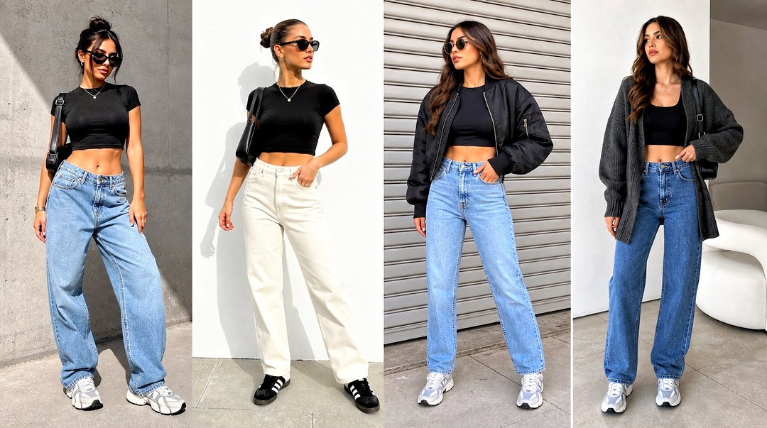20 Black Crop Top With Jeans and Sneakers Looks to Copy