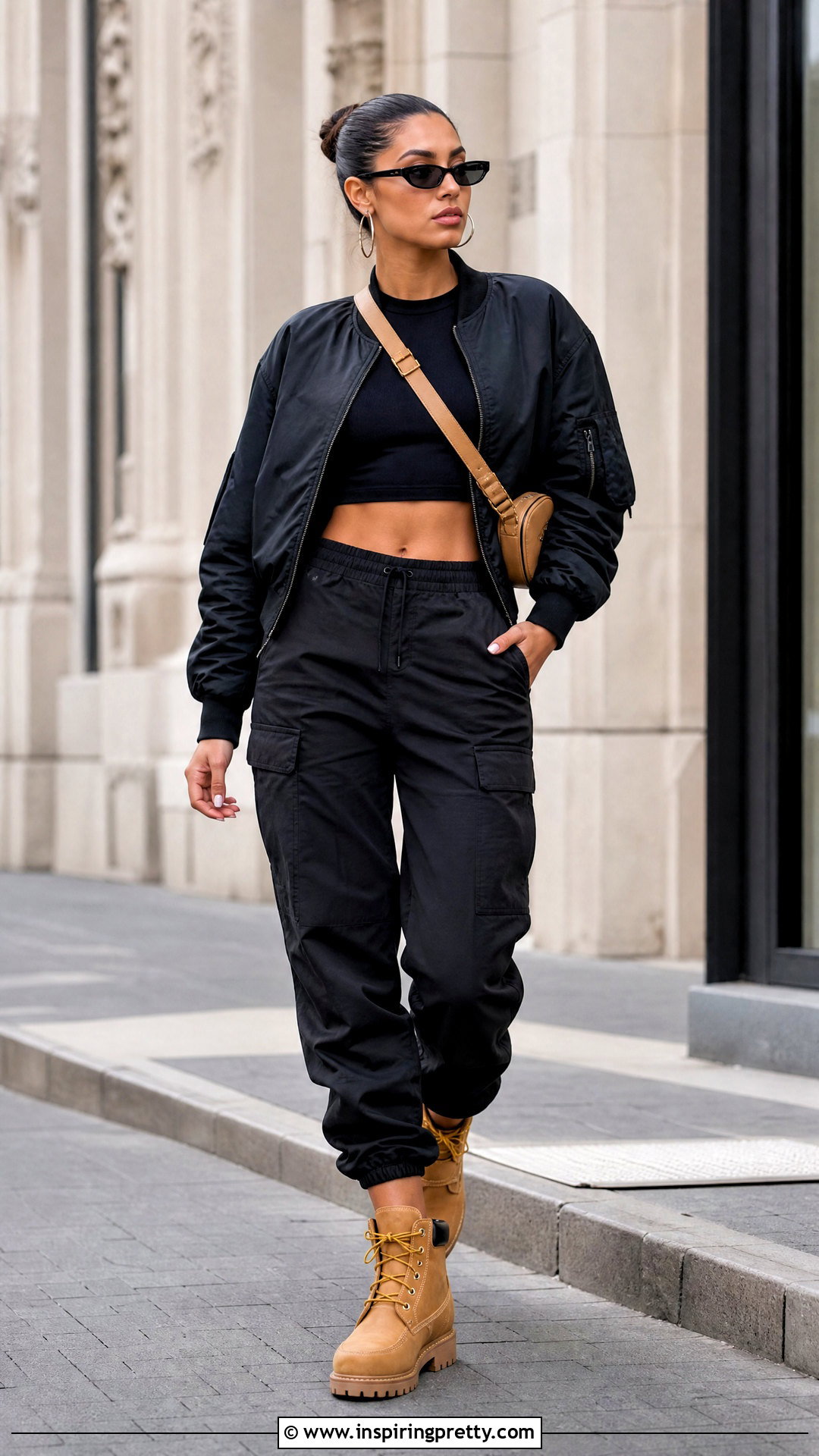 Black Crop Top With Timberland Boots - 20 Timberland Crop Top outfit ideas