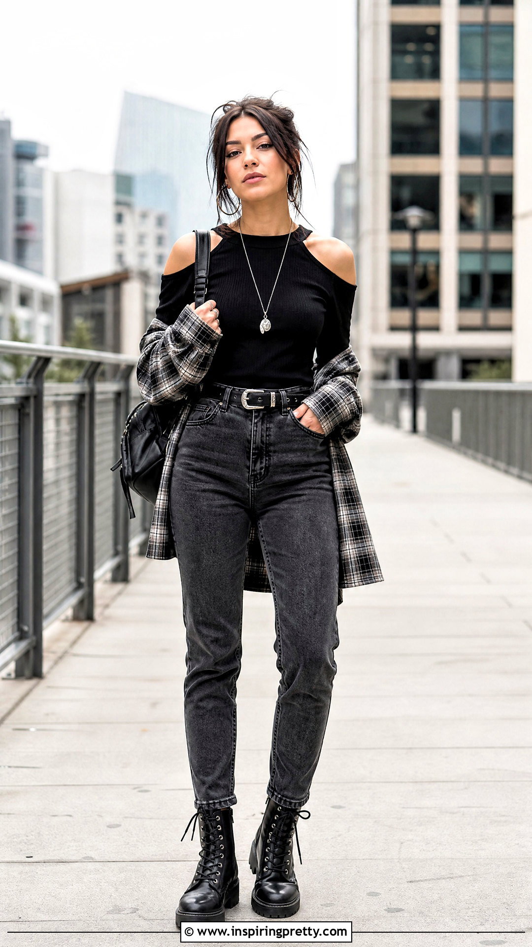 Black Cutout Top And Straight Leg Jeans Emo Outfit - 50 emo top outfit ideas