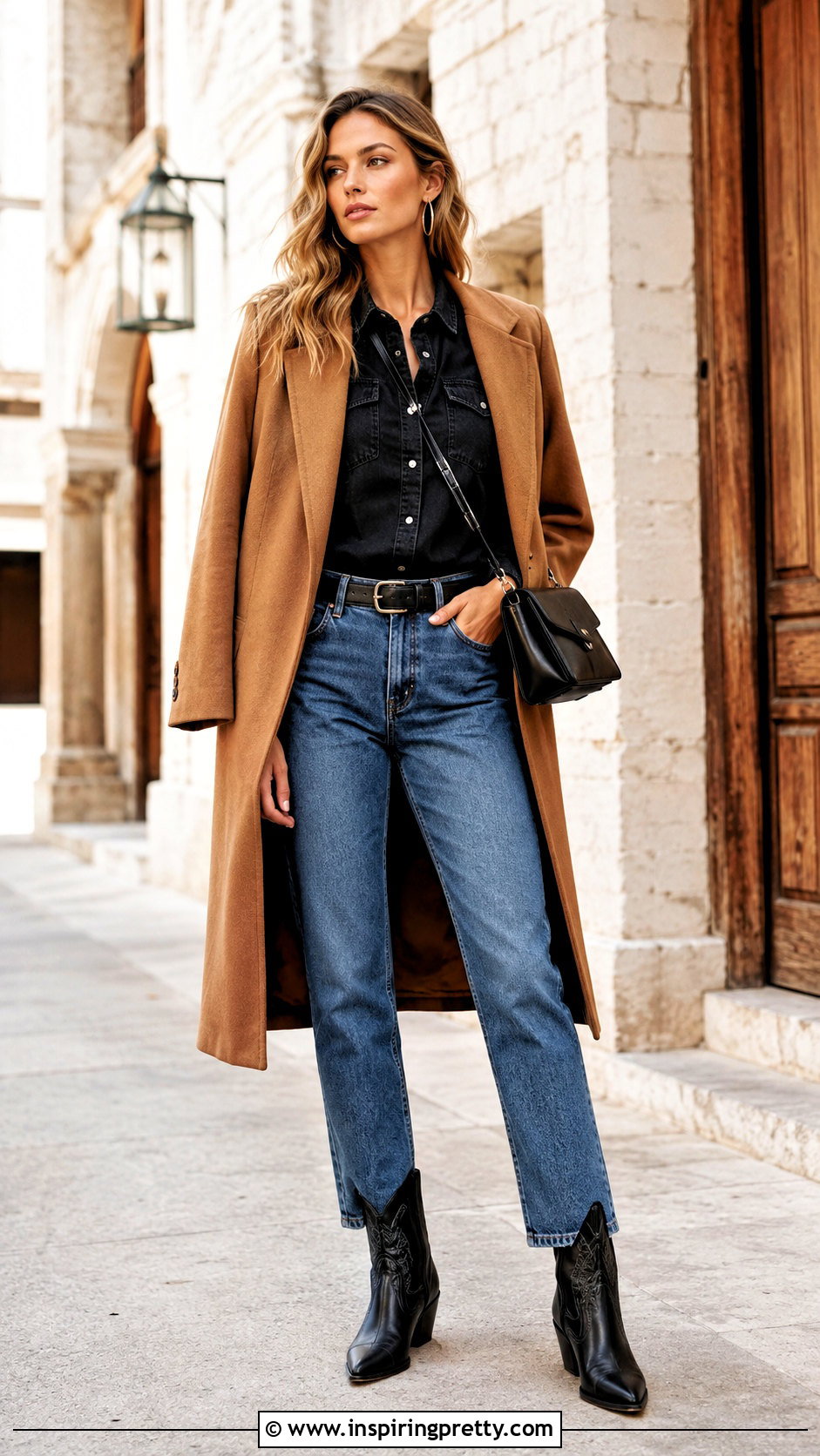 Black Denim Shirt Blue Jeans Black Cowboy Boots - 25 black top blue jeans black boots