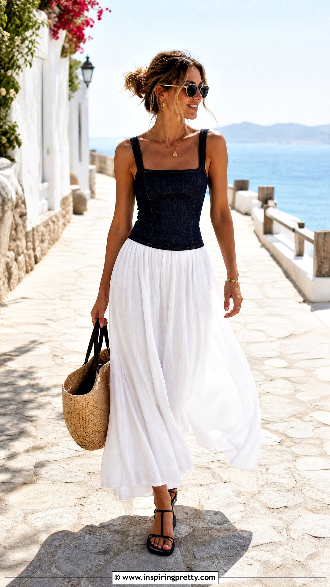 Black Denim Top With White Maxi Skirt - 50 black denim top outfit ideas