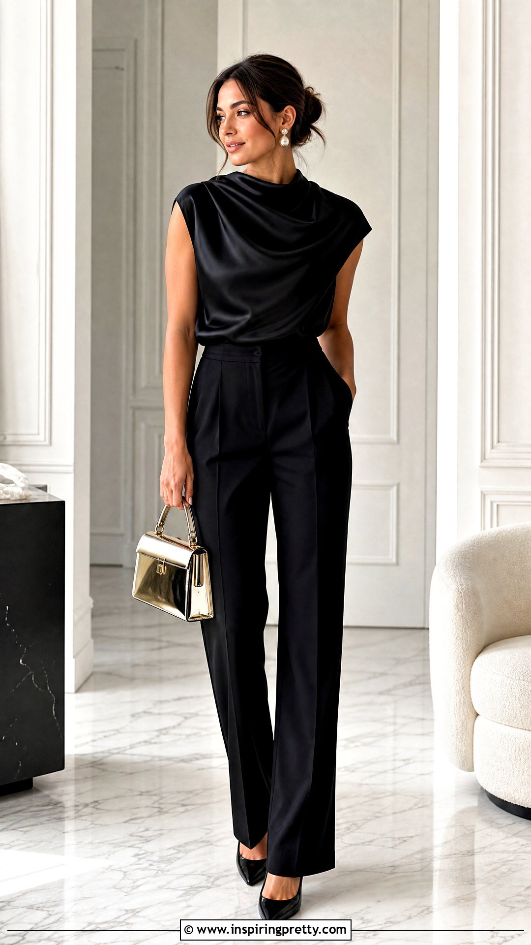 Black Dress Top With Matching Trousers - 50 dress tops outfit ideas