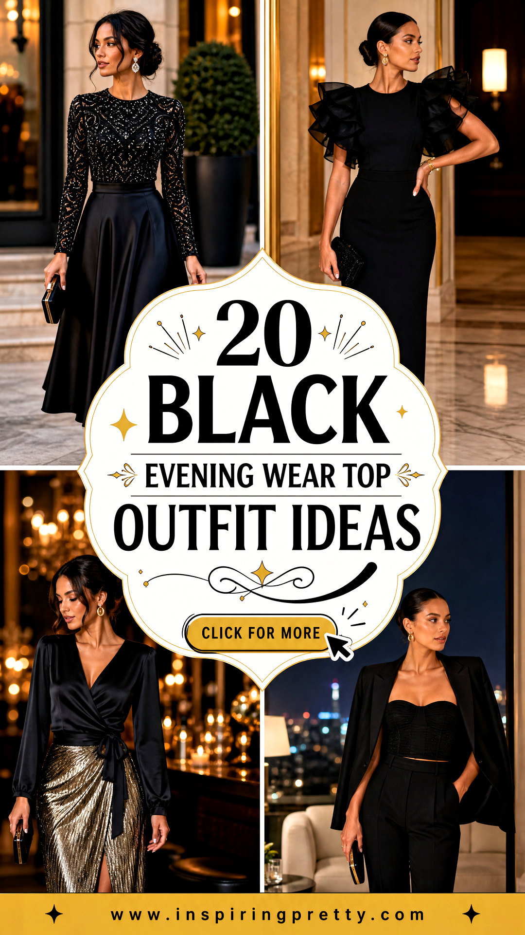 20 Black Evening Wear Top Outfit Ideas for Elegant Nights - 20 Black Evening Wear Top Outfit Ideas for Elegant Nights
