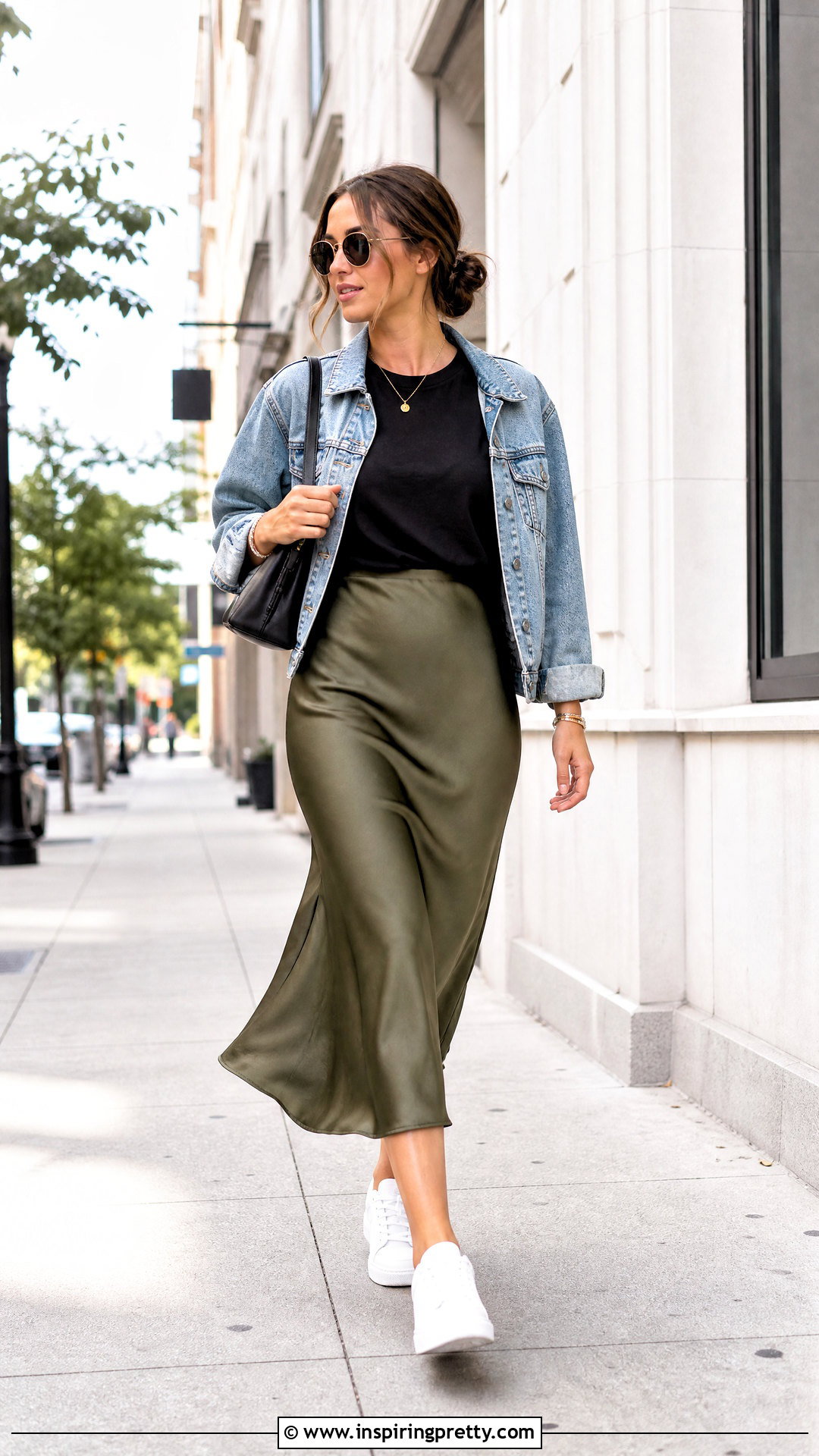 Black Fitted T Shirt And Slip Skirt Outfit - 50 black top and skirt outfits