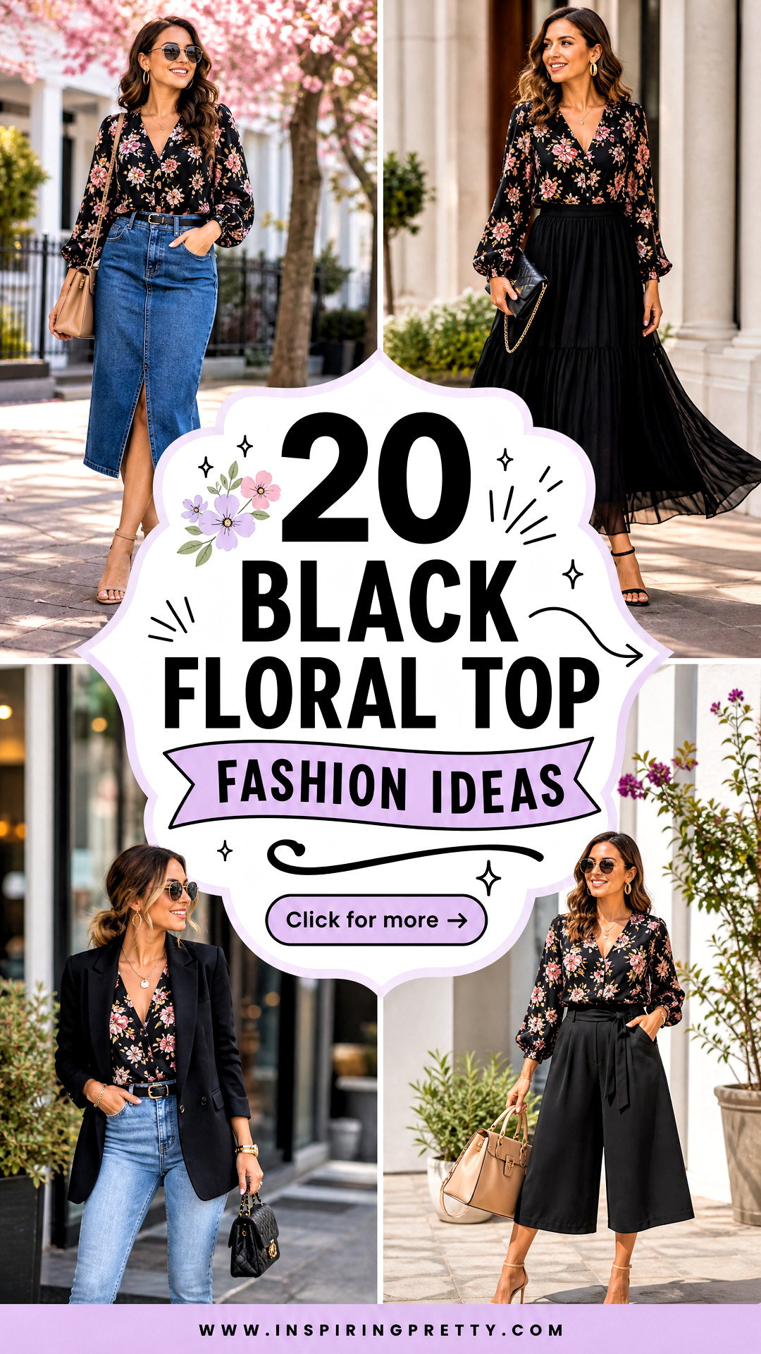 20 Black Floral Top Fashion Ideas for Fresh Spring Style - 20 Black Floral Top Fashion Ideas for Fresh Spring Style